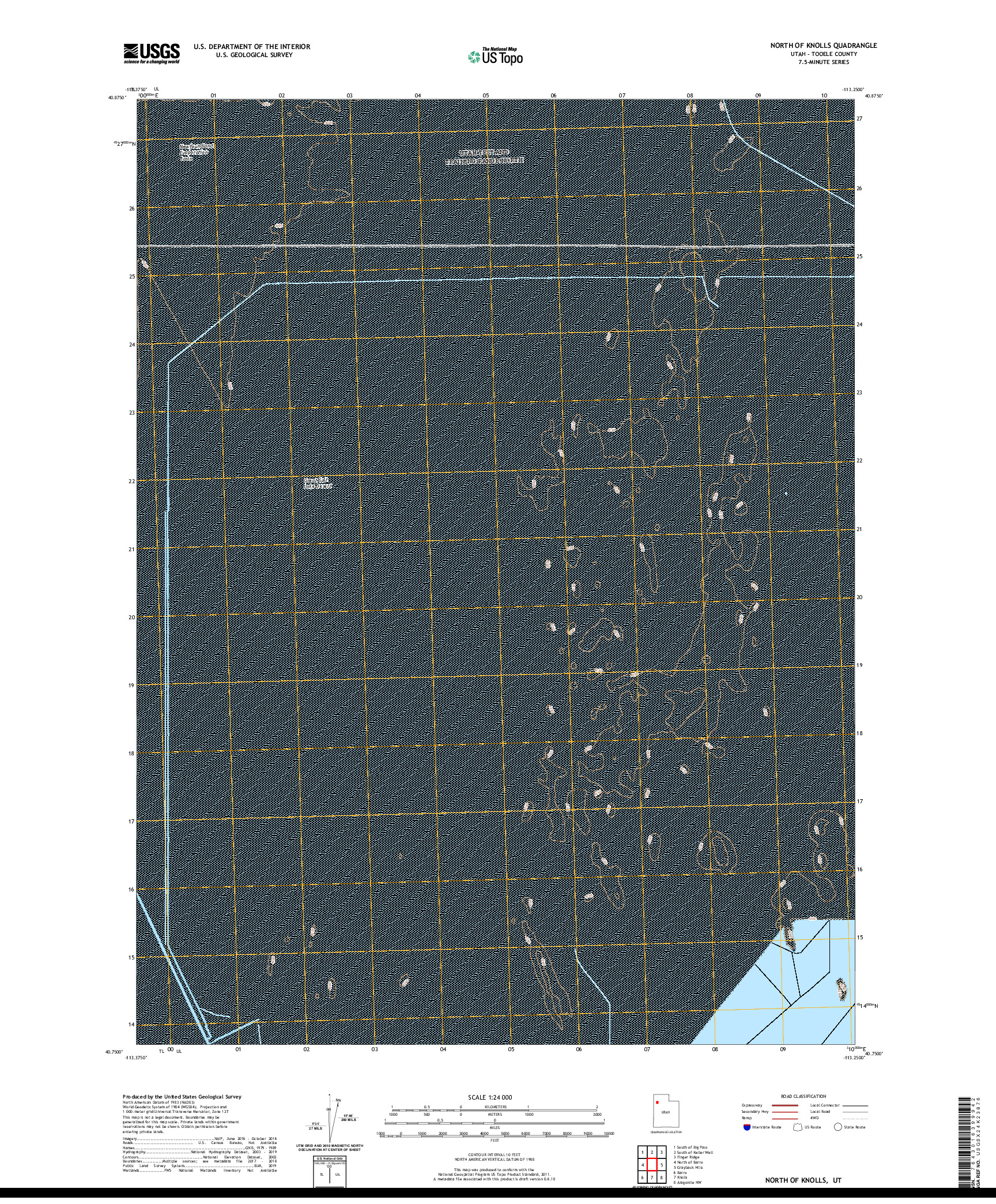 USGS US TOPO 7.5-MINUTE MAP FOR NORTH OF KNOLLS, UT 2020