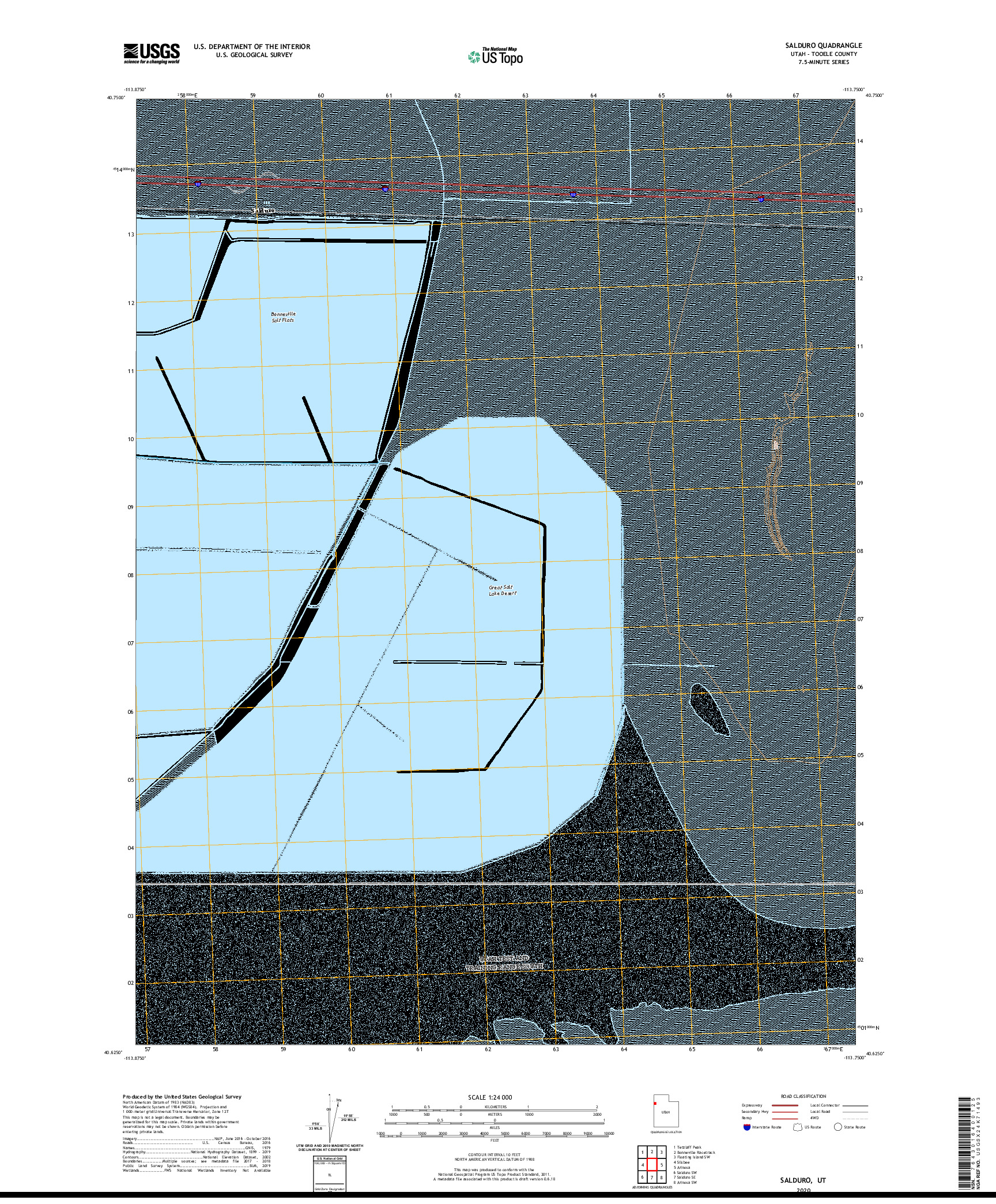 USGS US TOPO 7.5-MINUTE MAP FOR SALDURO, UT 2020