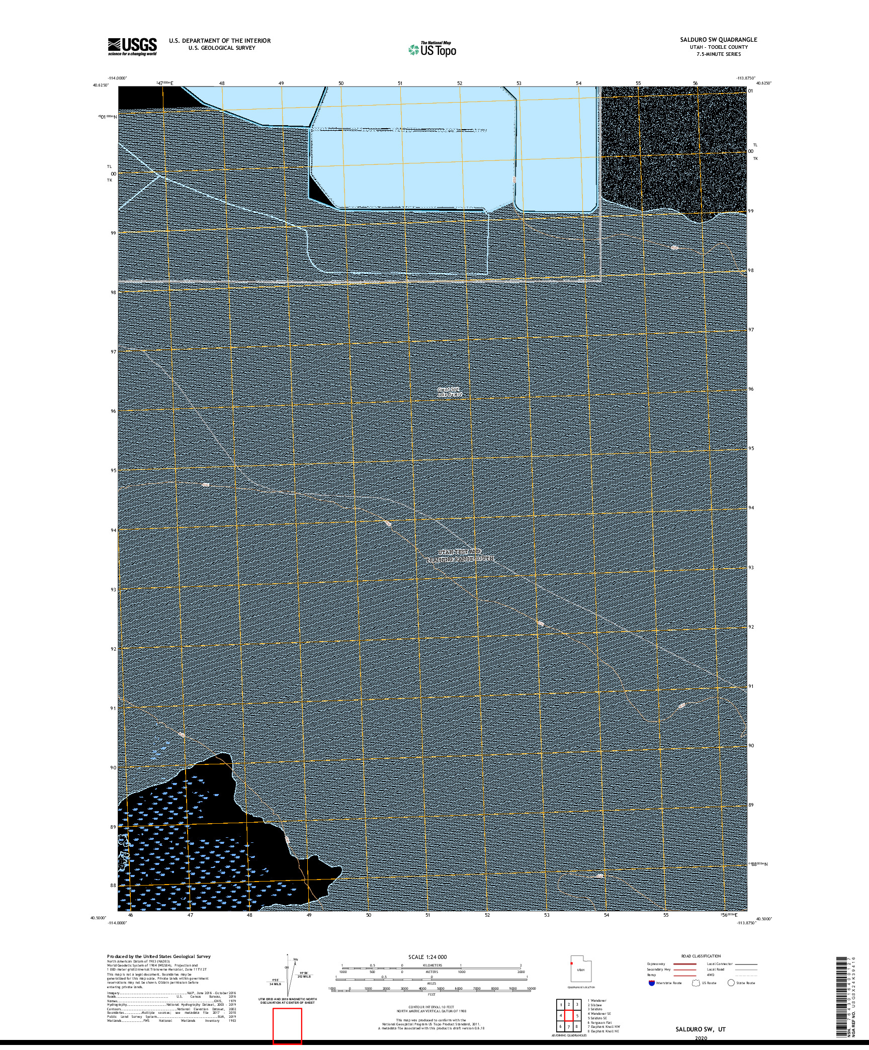 USGS US TOPO 7.5-MINUTE MAP FOR SALDURO SW, UT 2020
