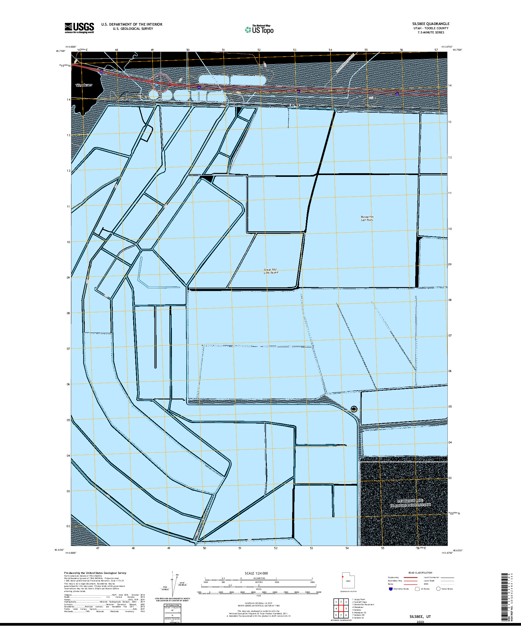 USGS US TOPO 7.5-MINUTE MAP FOR SILSBEE, UT 2020