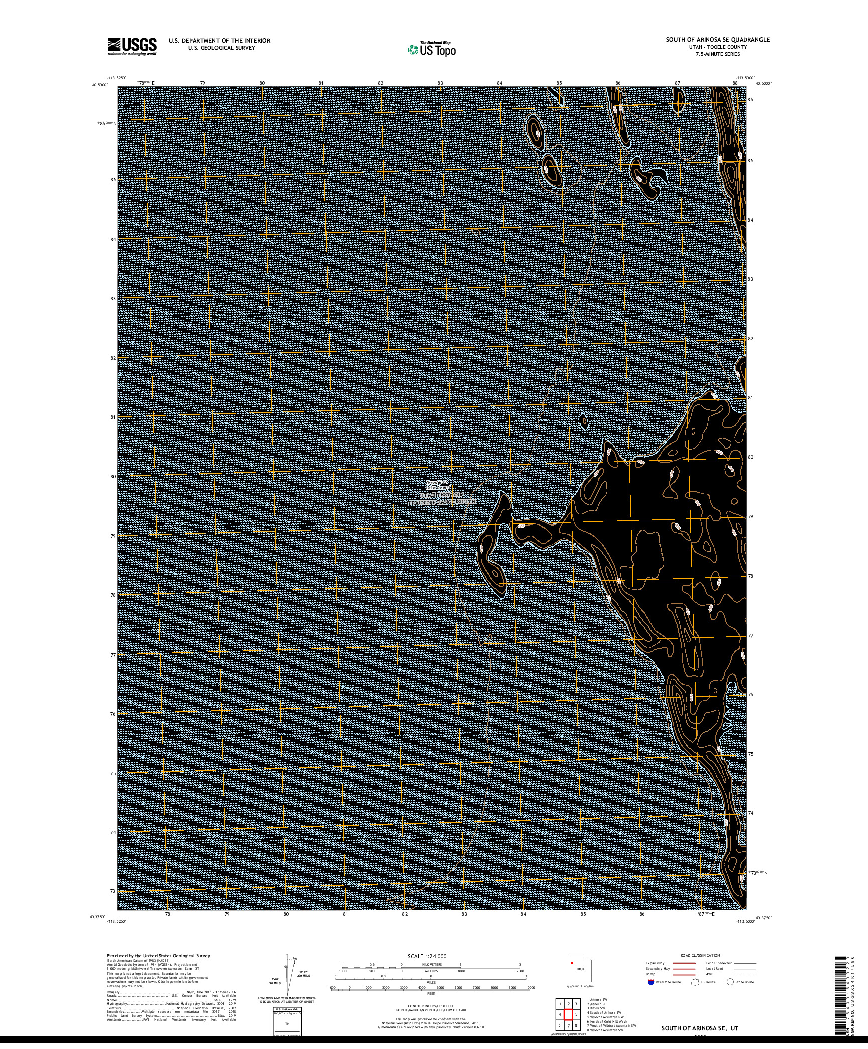 USGS US TOPO 7.5-MINUTE MAP FOR SOUTH OF ARINOSA SE, UT 2020