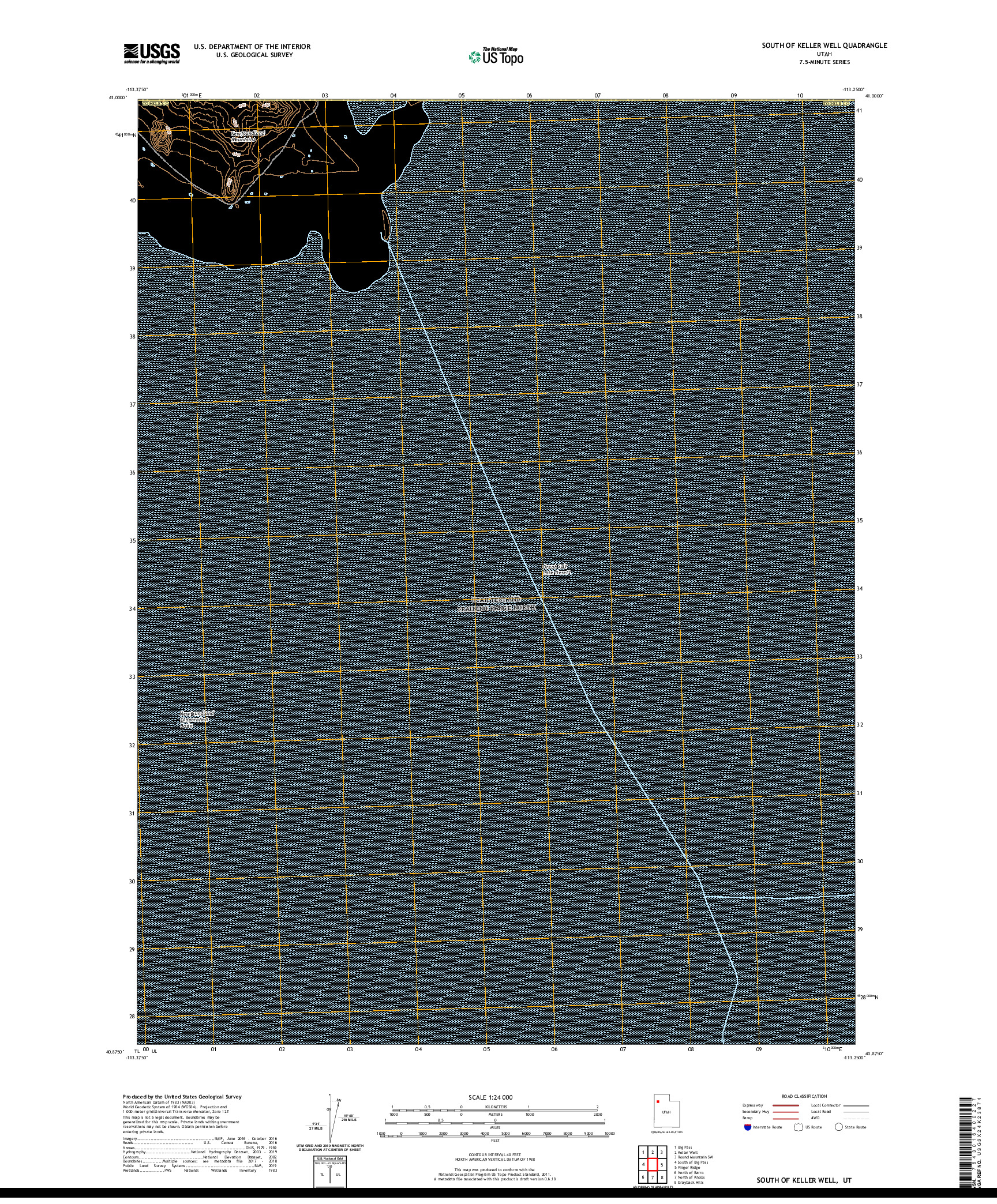 USGS US TOPO 7.5-MINUTE MAP FOR SOUTH OF KELLER WELL, UT 2020