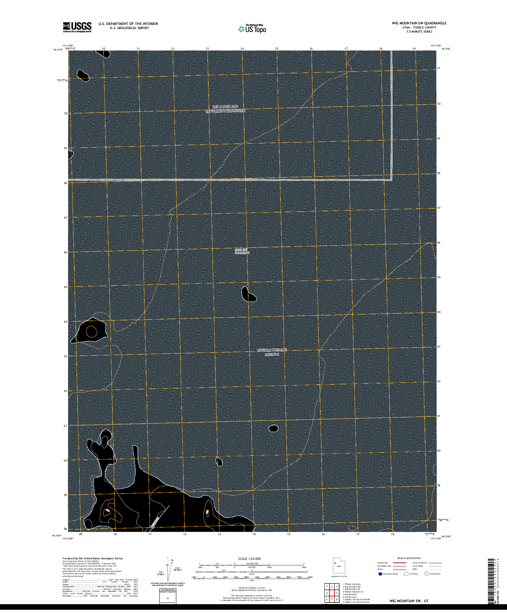 USGS US TOPO 7.5-MINUTE MAP FOR WIG MOUNTAIN SW, UT 2020