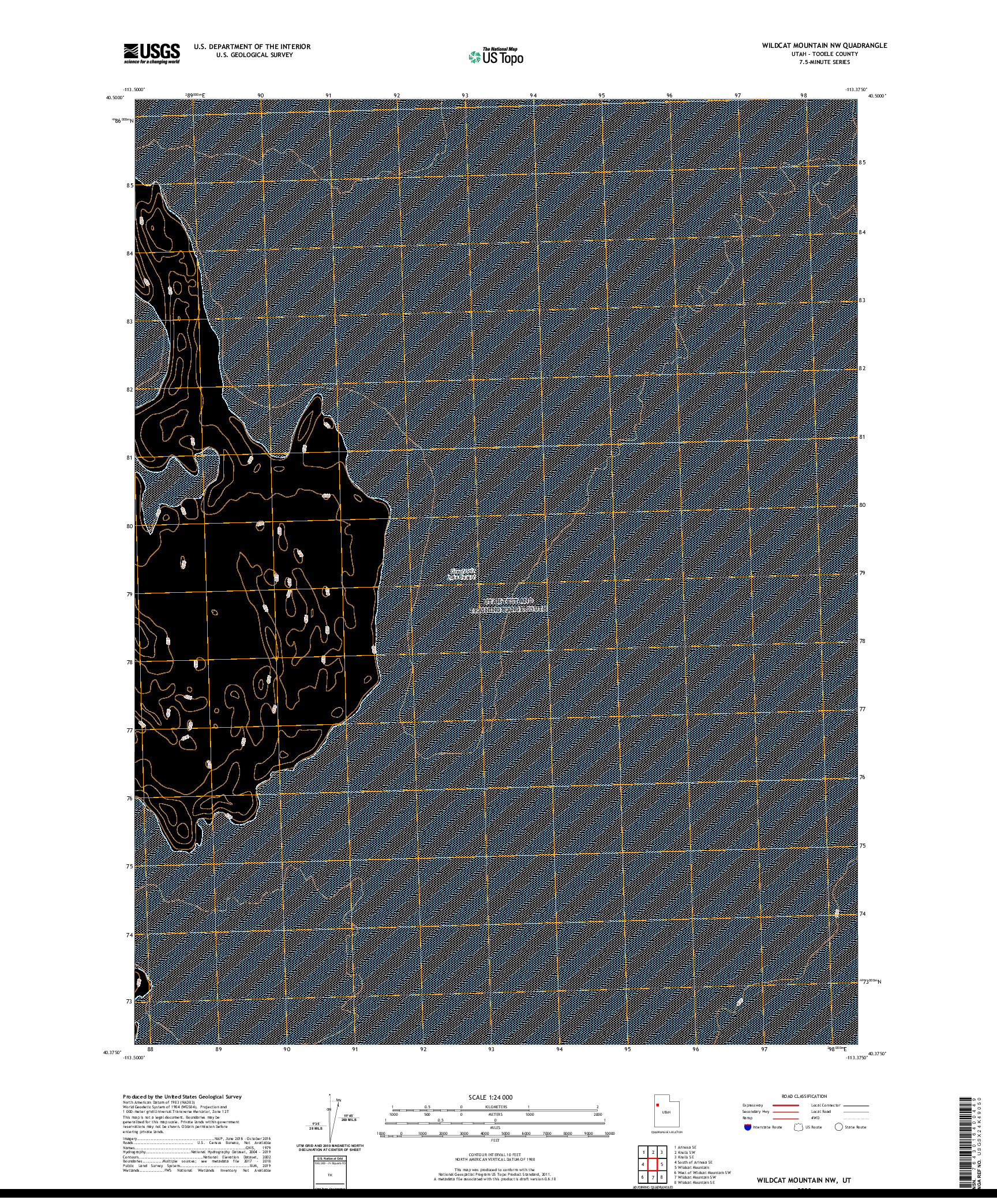 USGS US TOPO 7.5-MINUTE MAP FOR WILDCAT MOUNTAIN NW, UT 2020