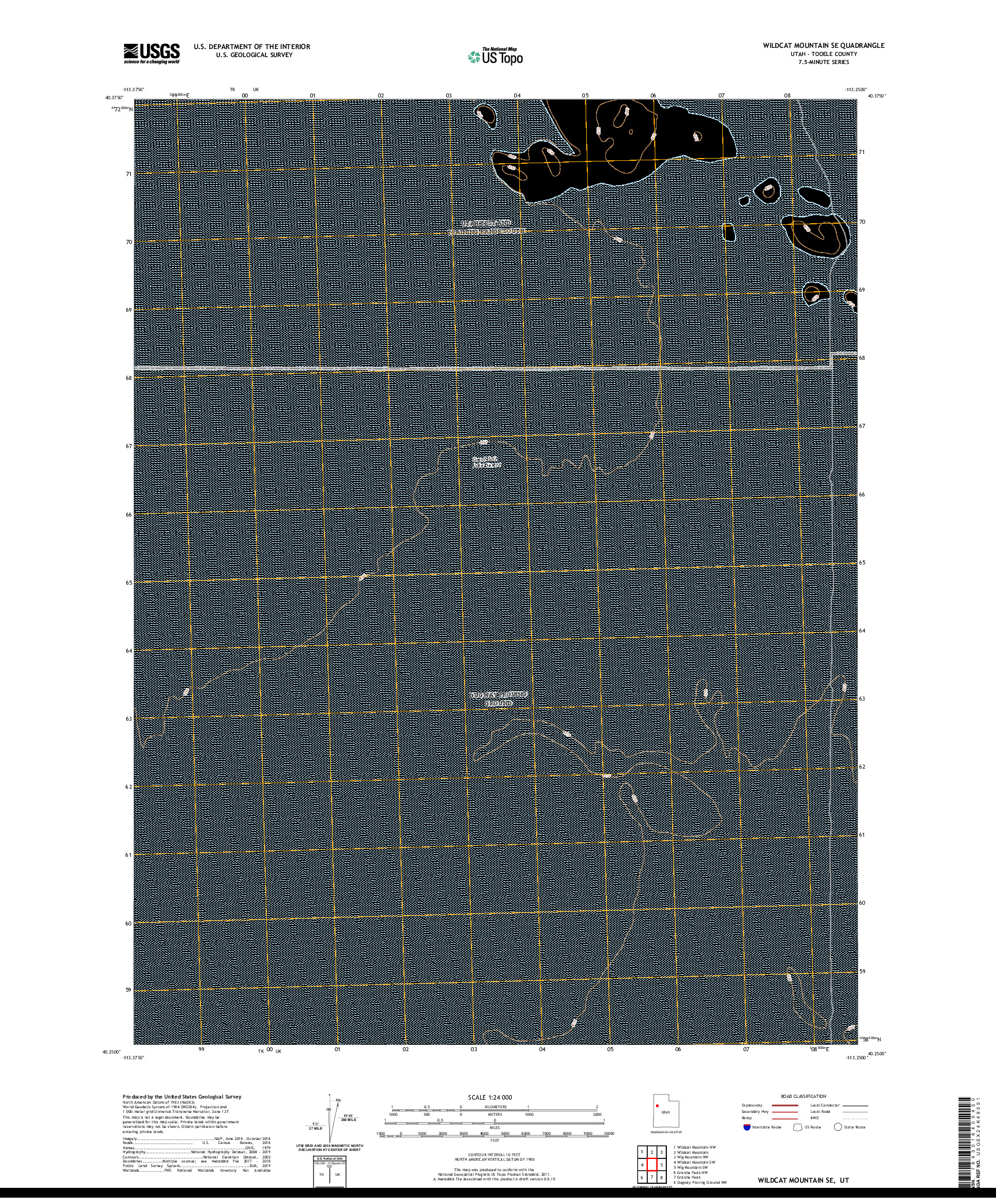 USGS US TOPO 7.5-MINUTE MAP FOR WILDCAT MOUNTAIN SE, UT 2020