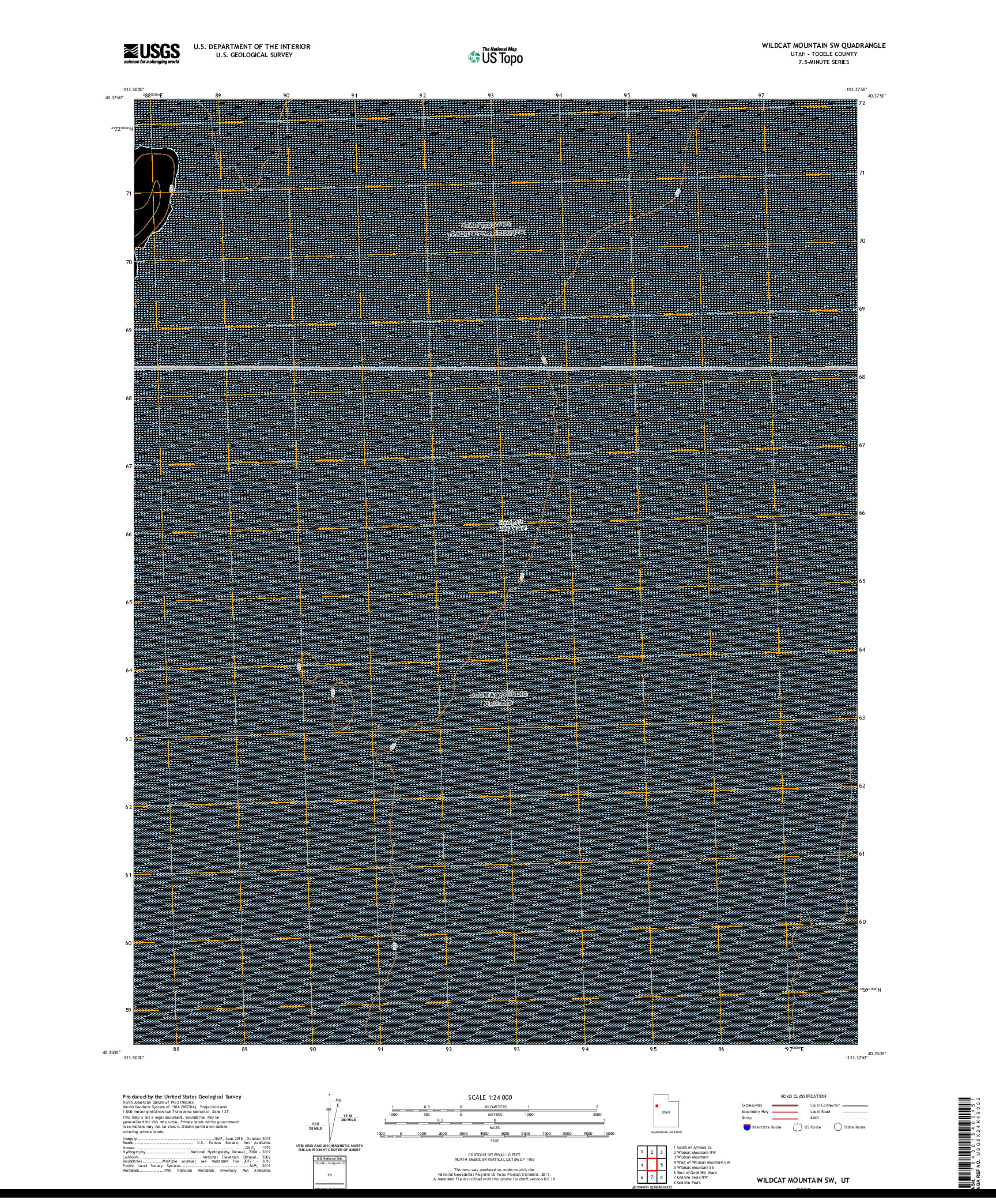 USGS US TOPO 7.5-MINUTE MAP FOR WILDCAT MOUNTAIN SW, UT 2020