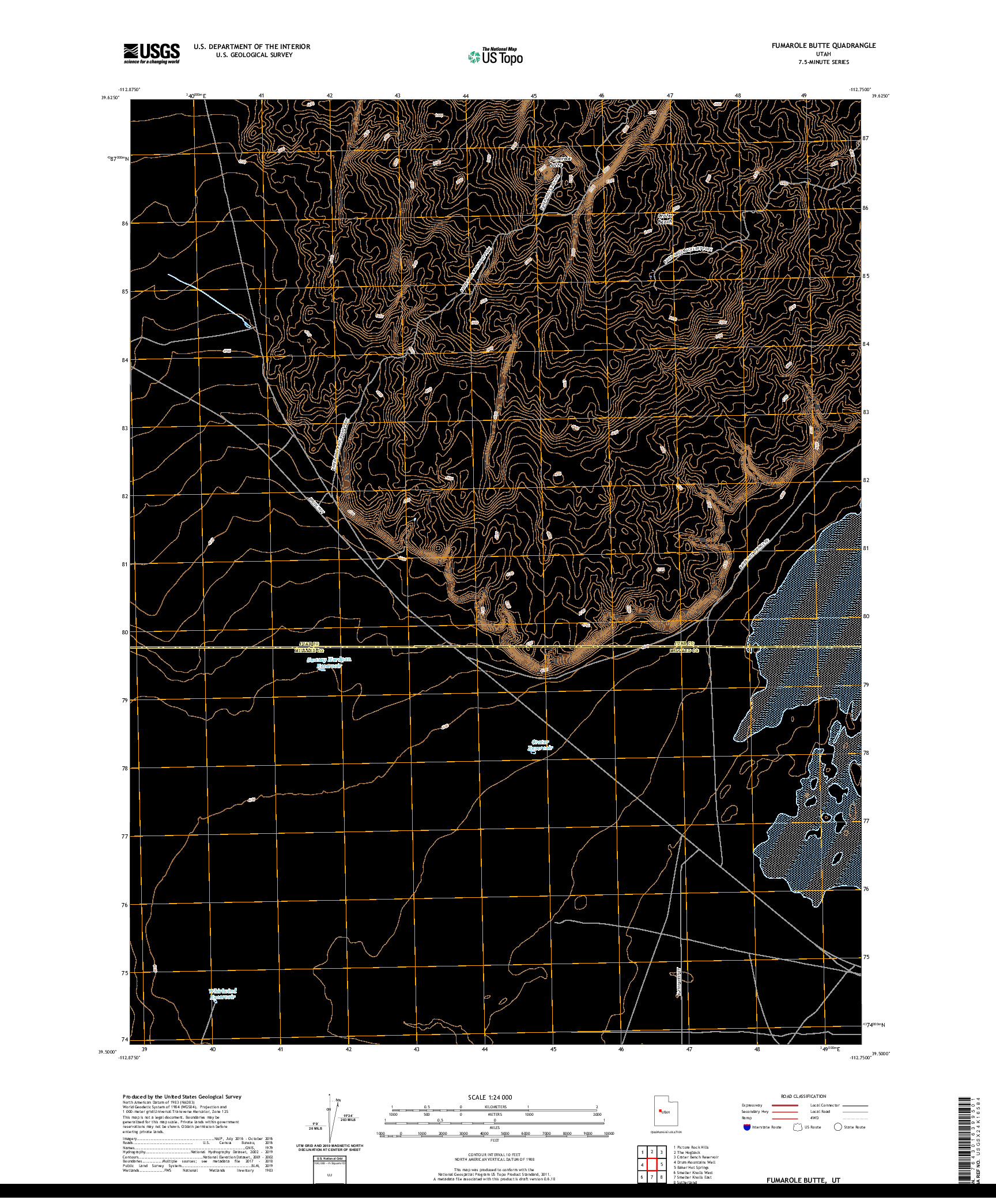 USGS US TOPO 7.5-MINUTE MAP FOR FUMAROLE BUTTE, UT 2020