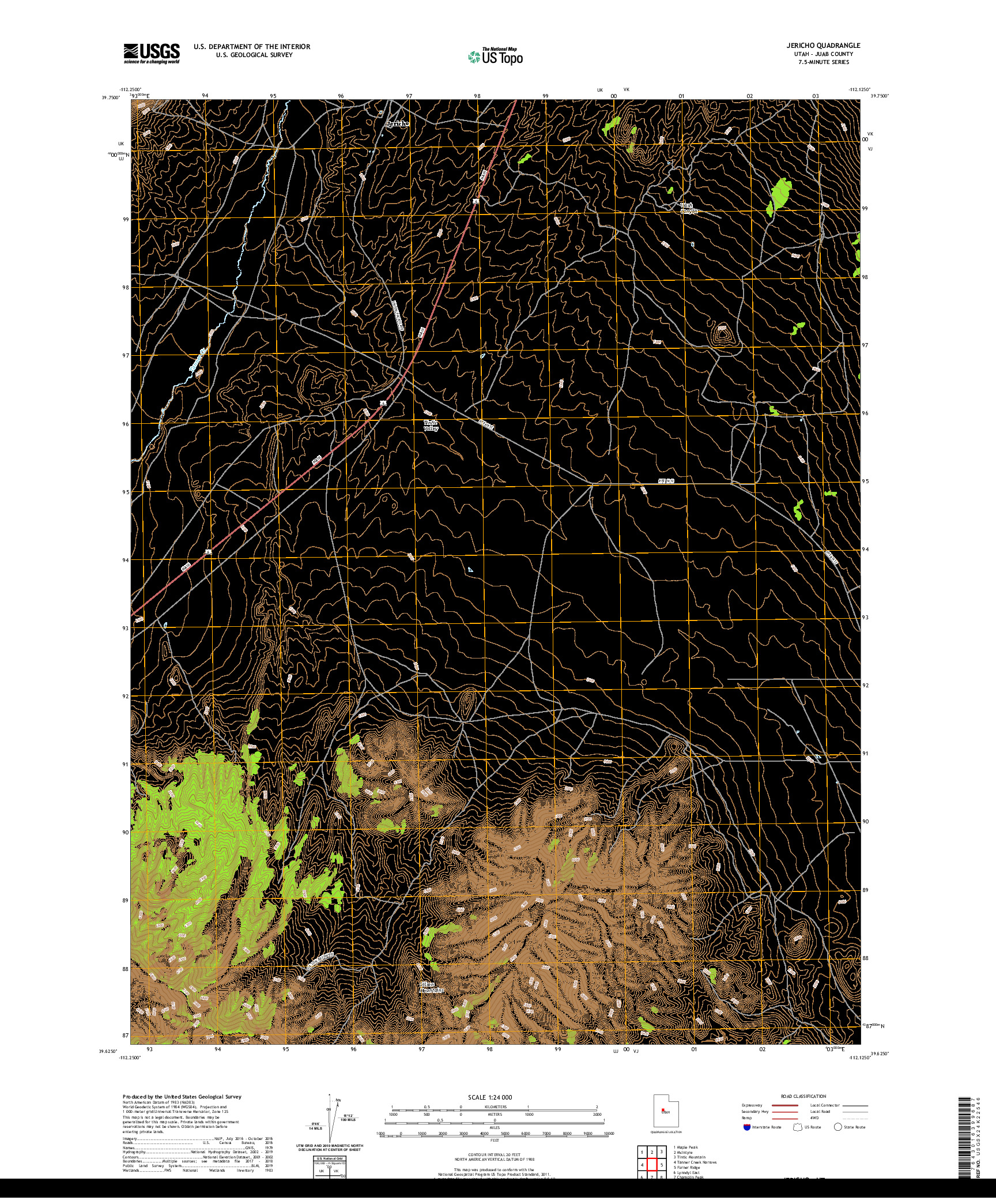 USGS US TOPO 7.5-MINUTE MAP FOR JERICHO, UT 2020