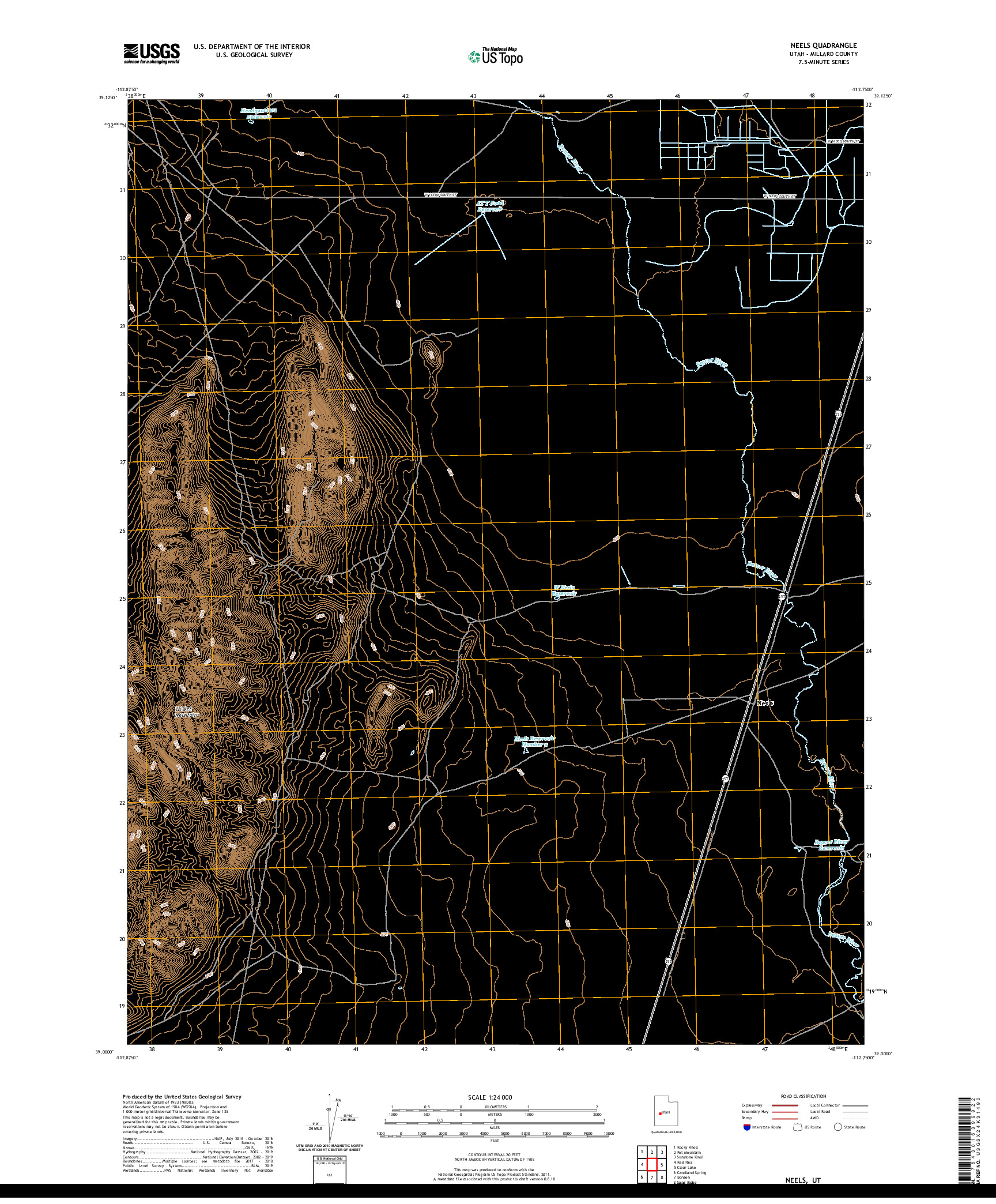 USGS US TOPO 7.5-MINUTE MAP FOR NEELS, UT 2020