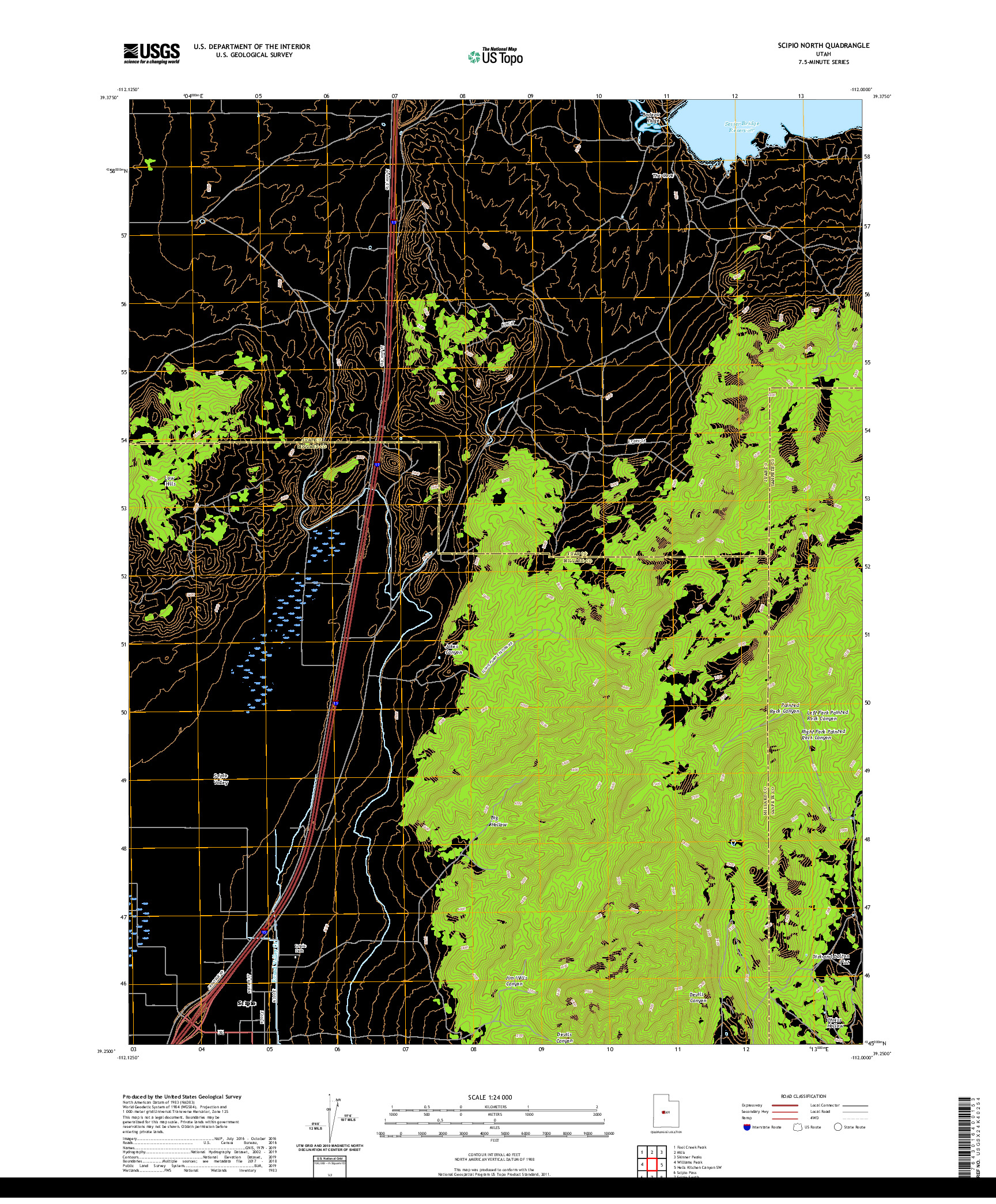 USGS US TOPO 7.5-MINUTE MAP FOR SCIPIO NORTH, UT 2020