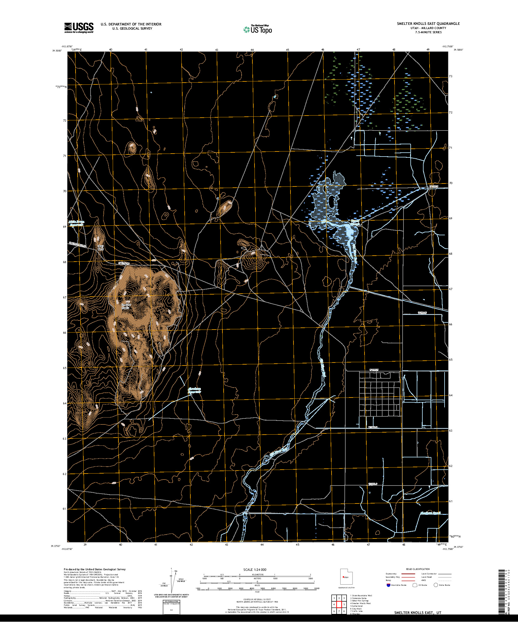 USGS US TOPO 7.5-MINUTE MAP FOR SMELTER KNOLLS EAST, UT 2020