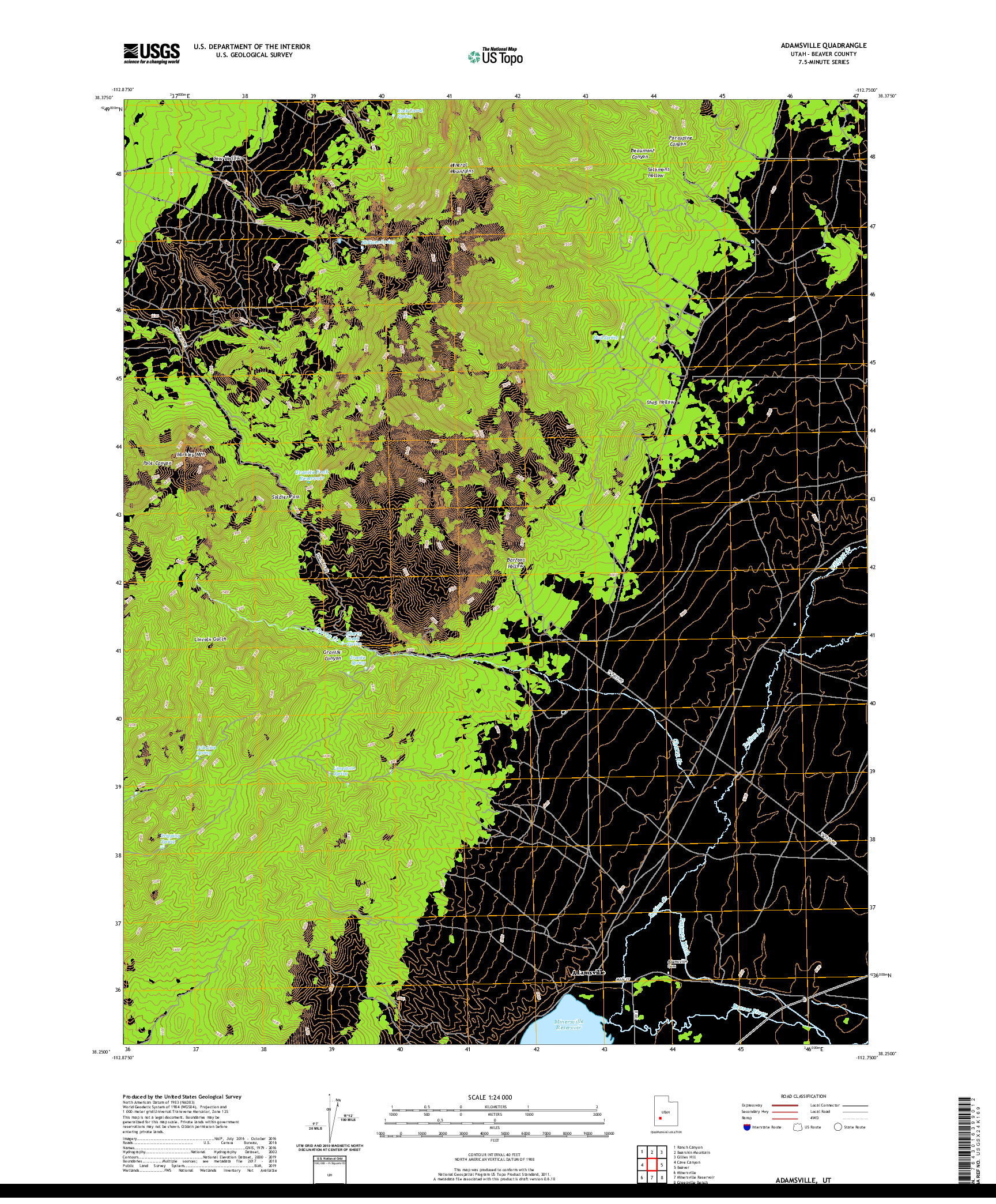 USGS US TOPO 7.5-MINUTE MAP FOR ADAMSVILLE, UT 2020