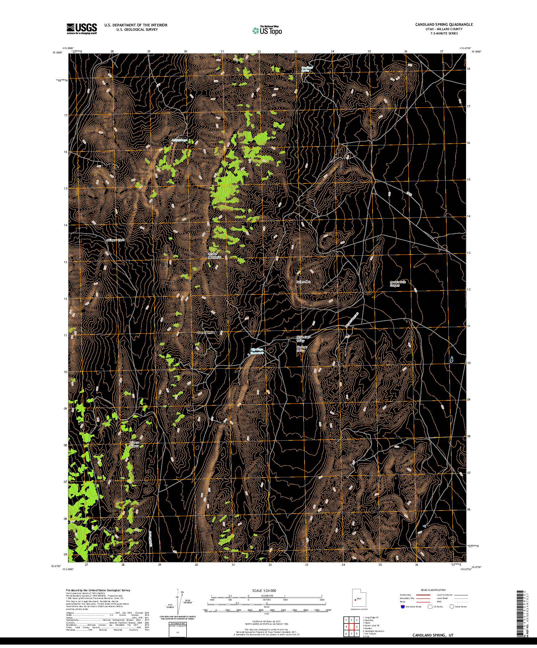 USGS US TOPO 7.5-MINUTE MAP FOR CANDLAND SPRING, UT 2020