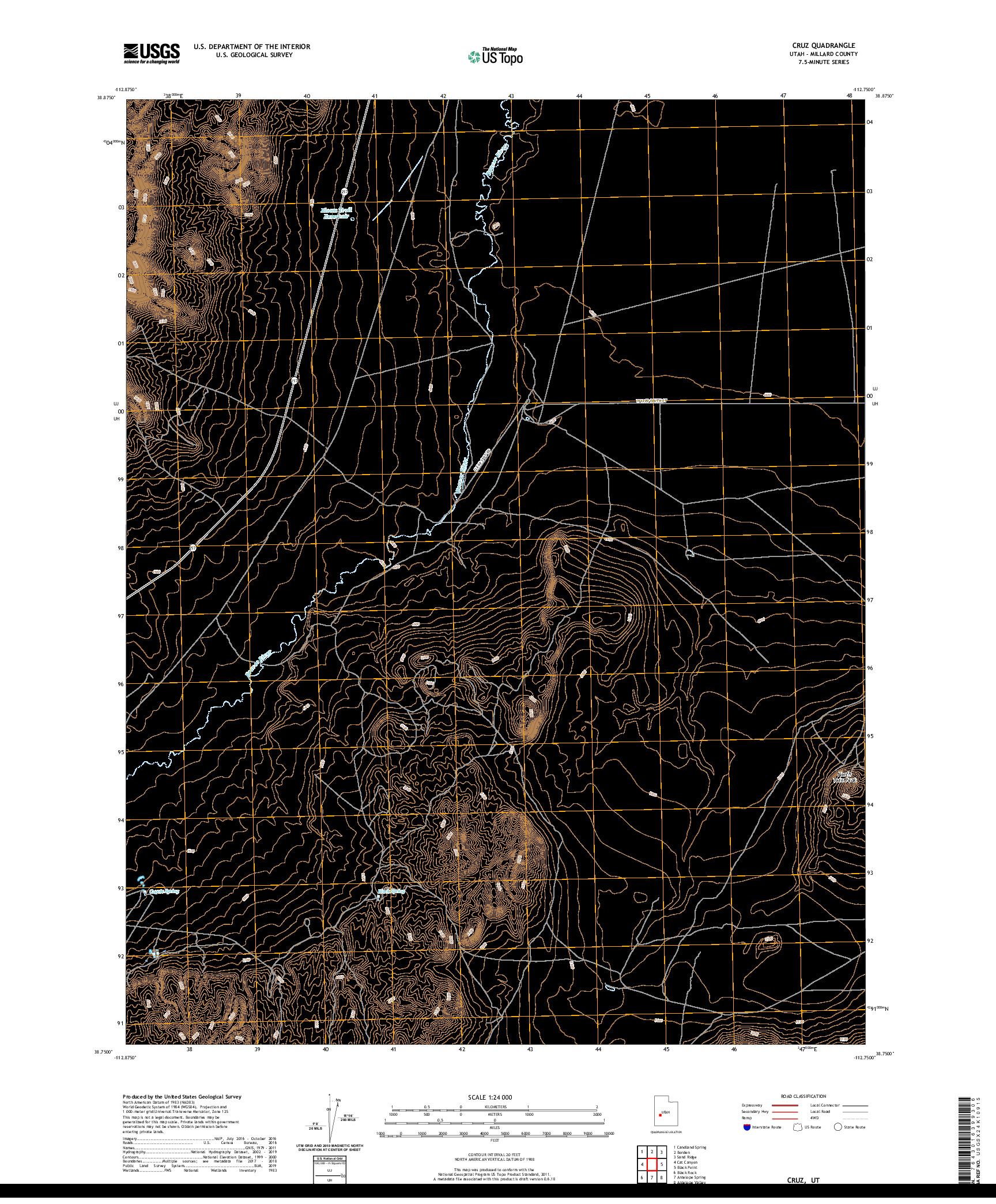USGS US TOPO 7.5-MINUTE MAP FOR CRUZ, UT 2020