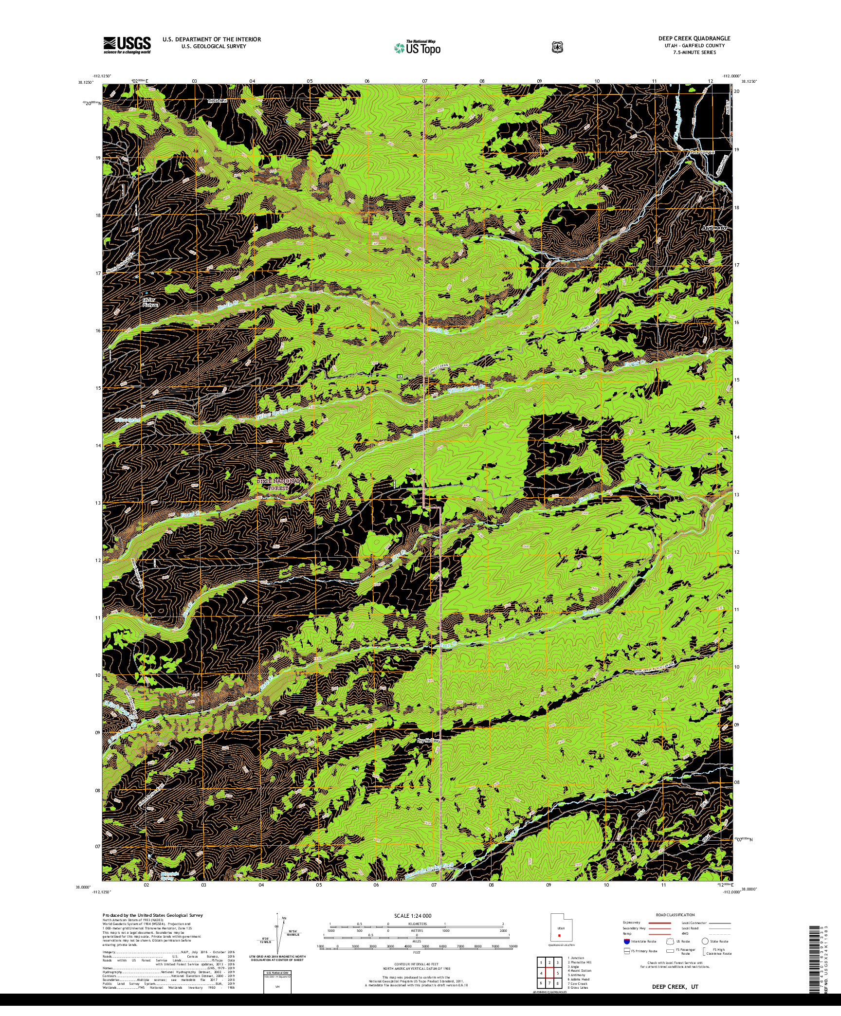 USGS US TOPO 7.5-MINUTE MAP FOR DEEP CREEK, UT 2020