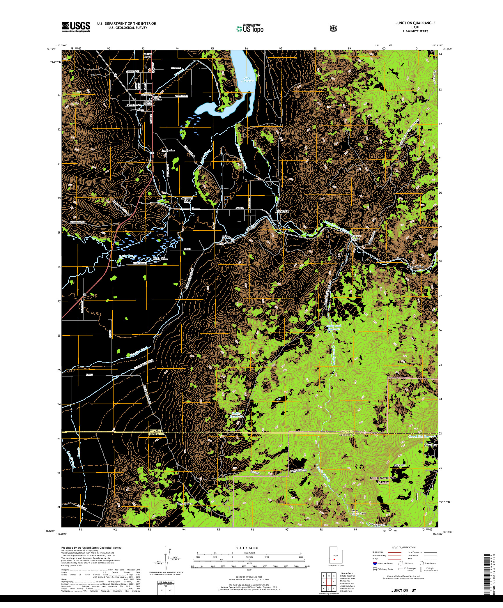 USGS US TOPO 7.5-MINUTE MAP FOR JUNCTION, UT 2020