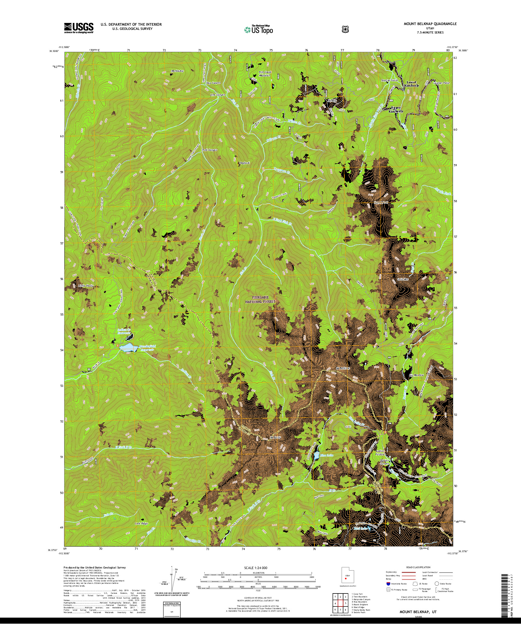 USGS US TOPO 7.5-MINUTE MAP FOR MOUNT BELKNAP, UT 2020