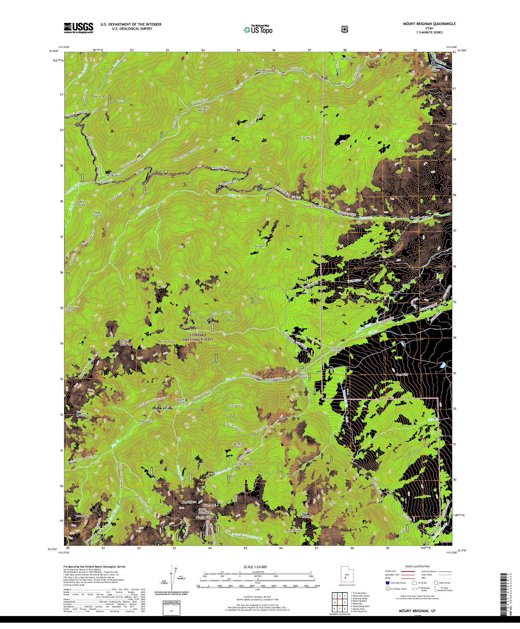 USGS US TOPO 7.5-MINUTE MAP FOR MOUNT BRIGHAM, UT 2020