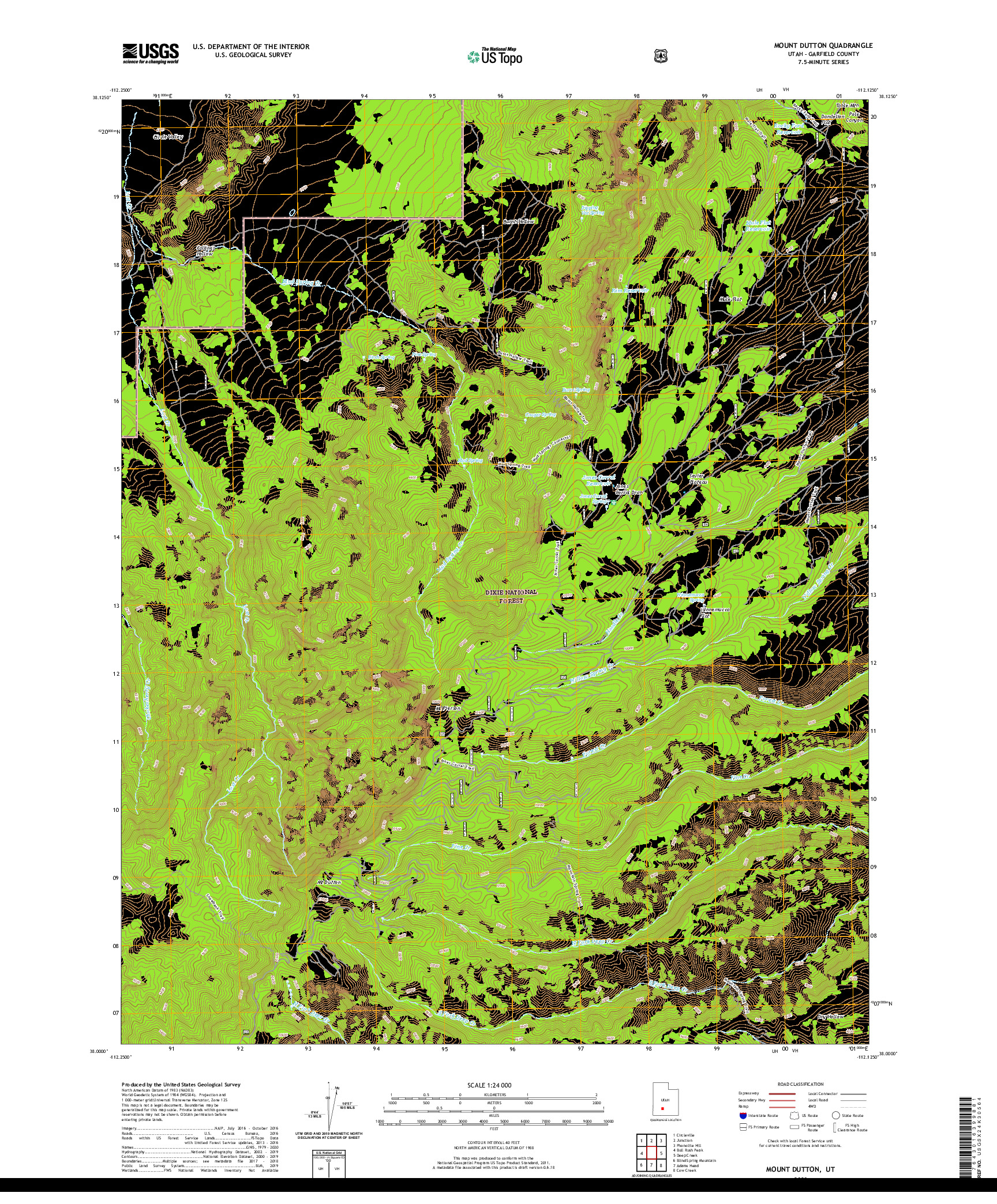 USGS US TOPO 7.5-MINUTE MAP FOR MOUNT DUTTON, UT 2020