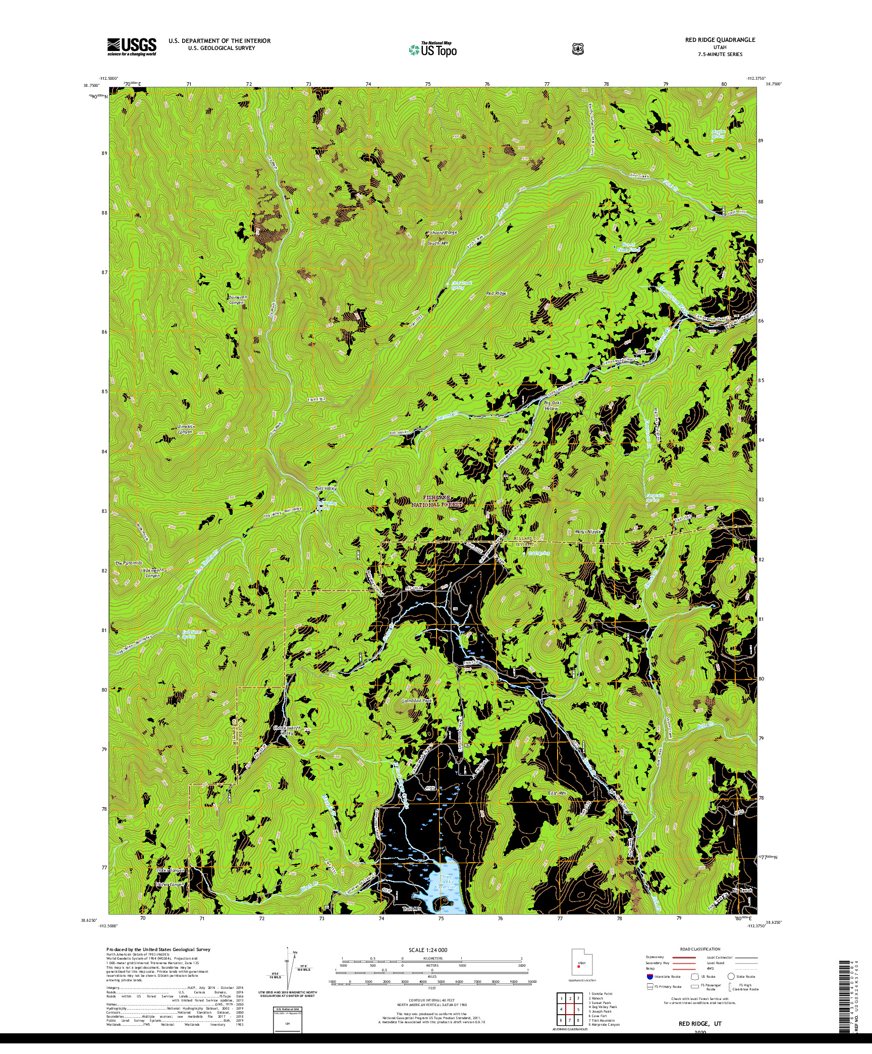 USGS US TOPO 7.5-MINUTE MAP FOR RED RIDGE, UT 2020