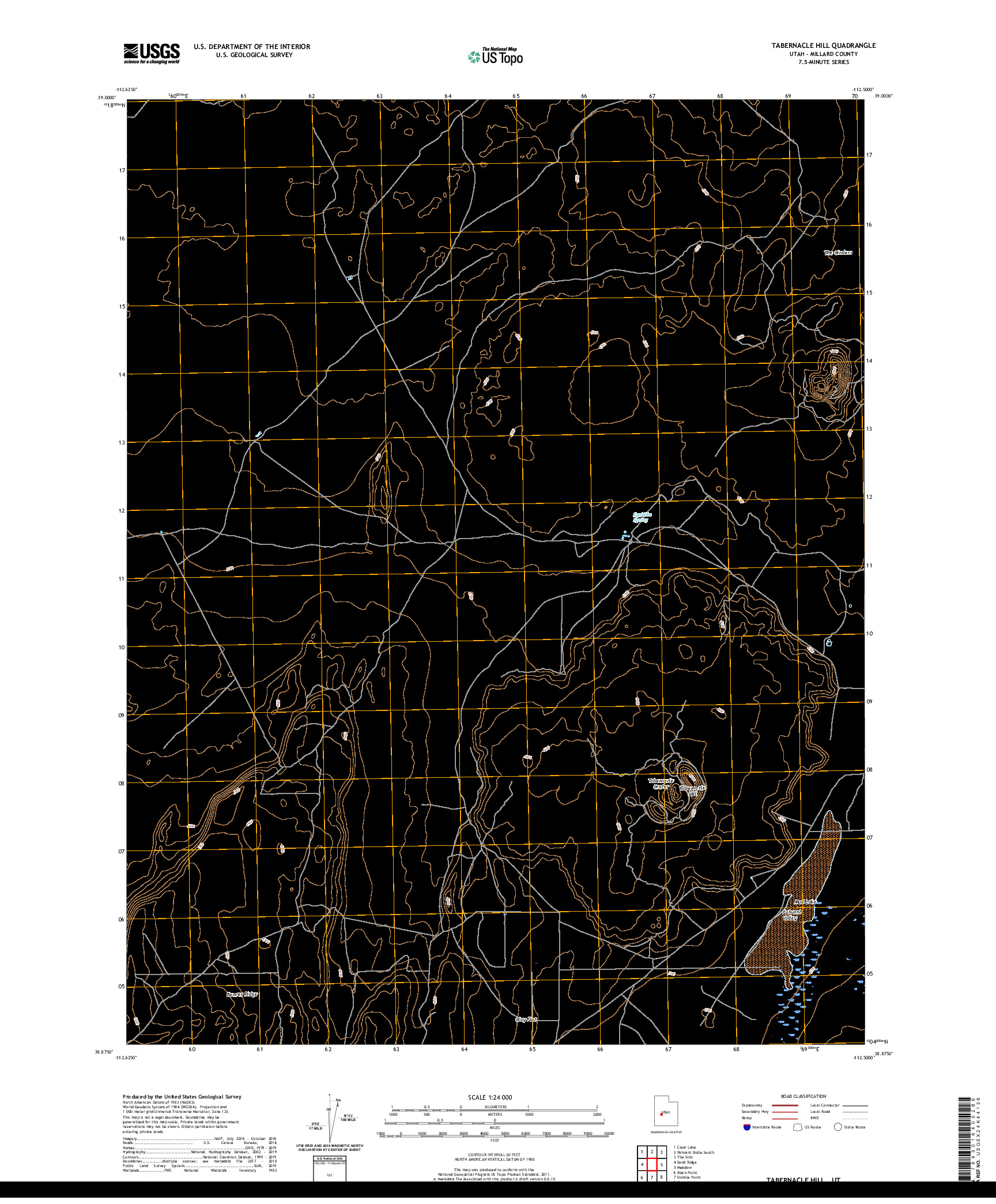 USGS US TOPO 7.5-MINUTE MAP FOR TABERNACLE HILL, UT 2020