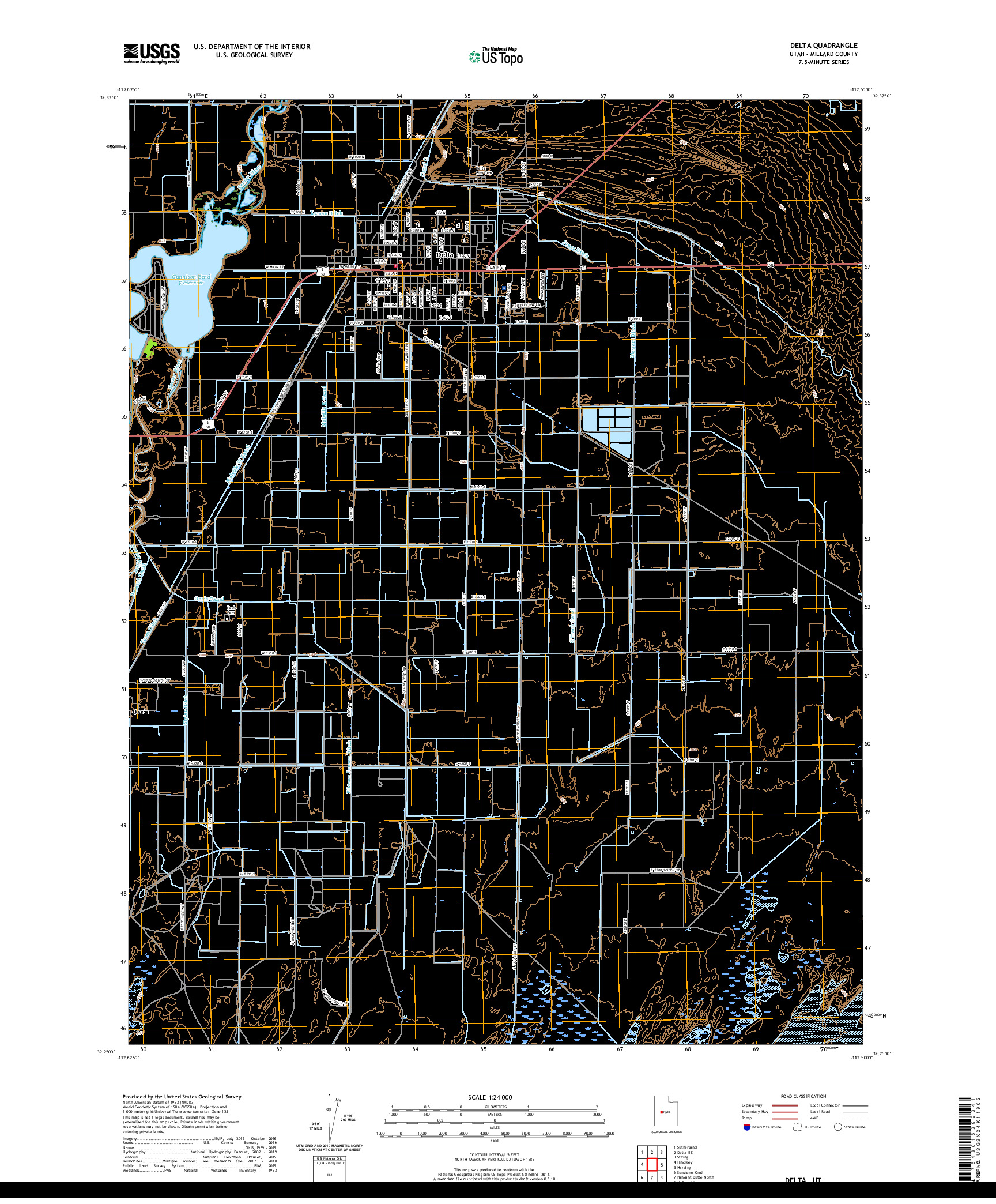 USGS US TOPO 7.5-MINUTE MAP FOR DELTA, UT 2020