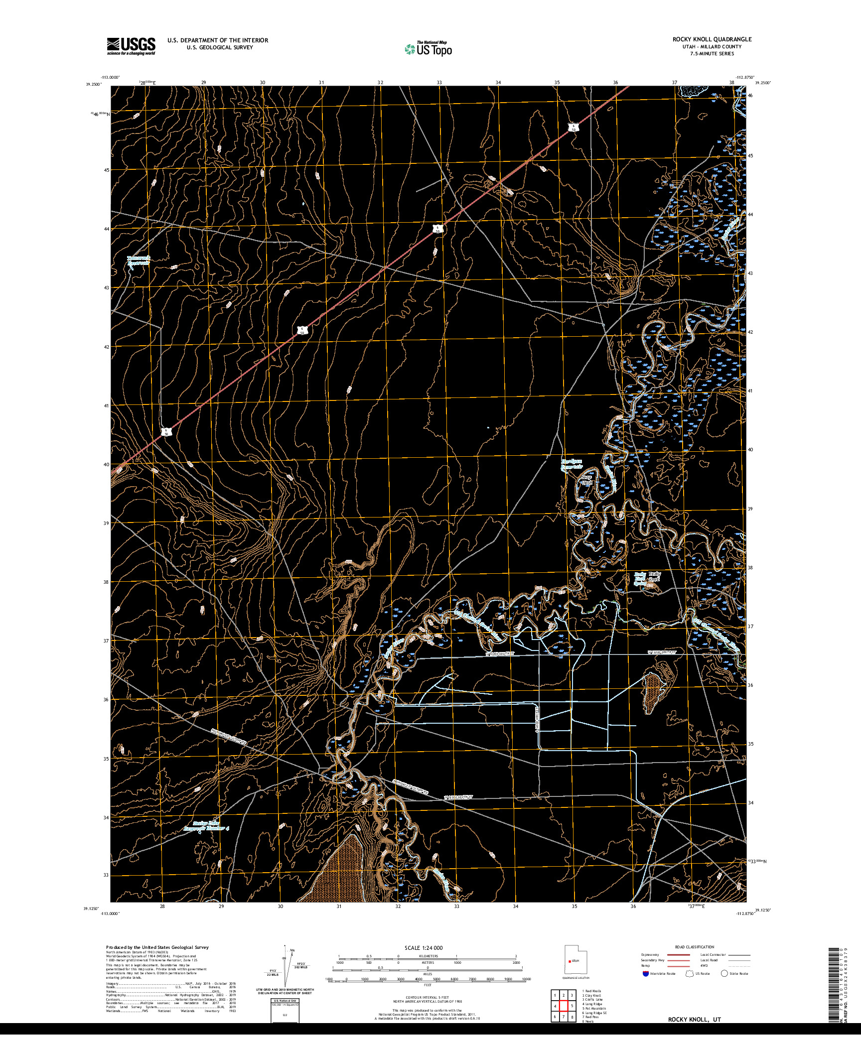 USGS US TOPO 7.5-MINUTE MAP FOR ROCKY KNOLL, UT 2020