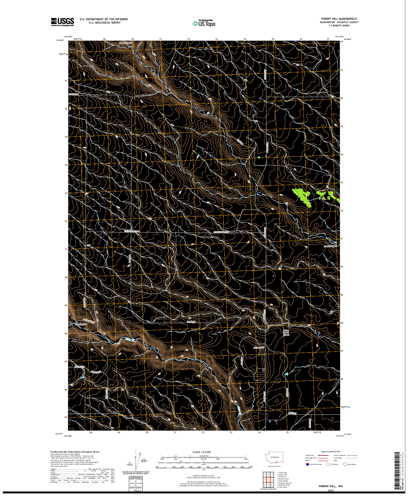 USGS US TOPO 7.5-MINUTE MAP FOR PHINNY HILL, WA 2020