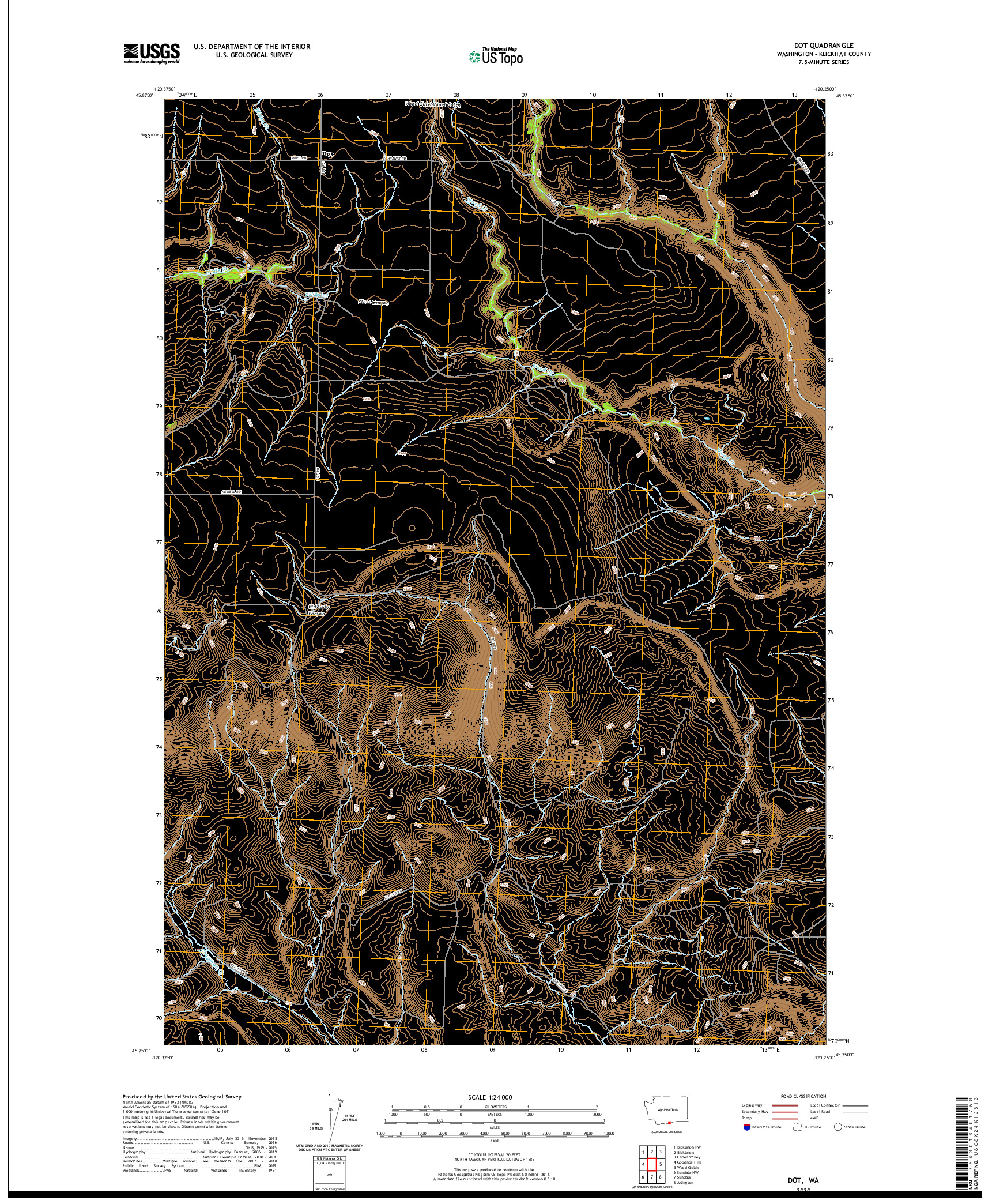 USGS US TOPO 7.5-MINUTE MAP FOR DOT, WA 2020