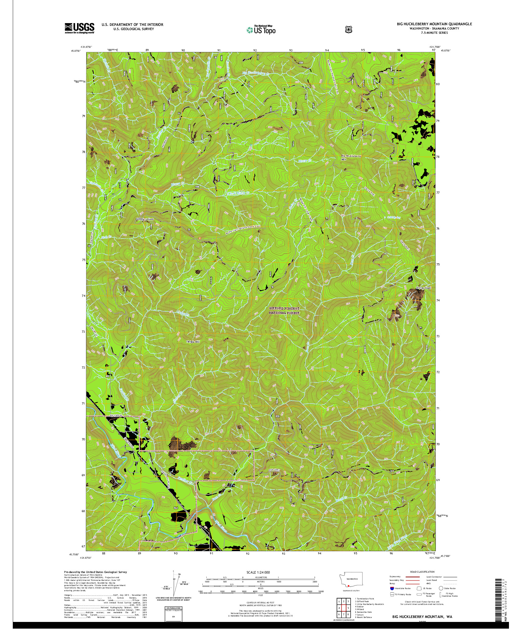 USGS US TOPO 7.5-MINUTE MAP FOR BIG HUCKLEBERRY MOUNTAIN, WA 2020