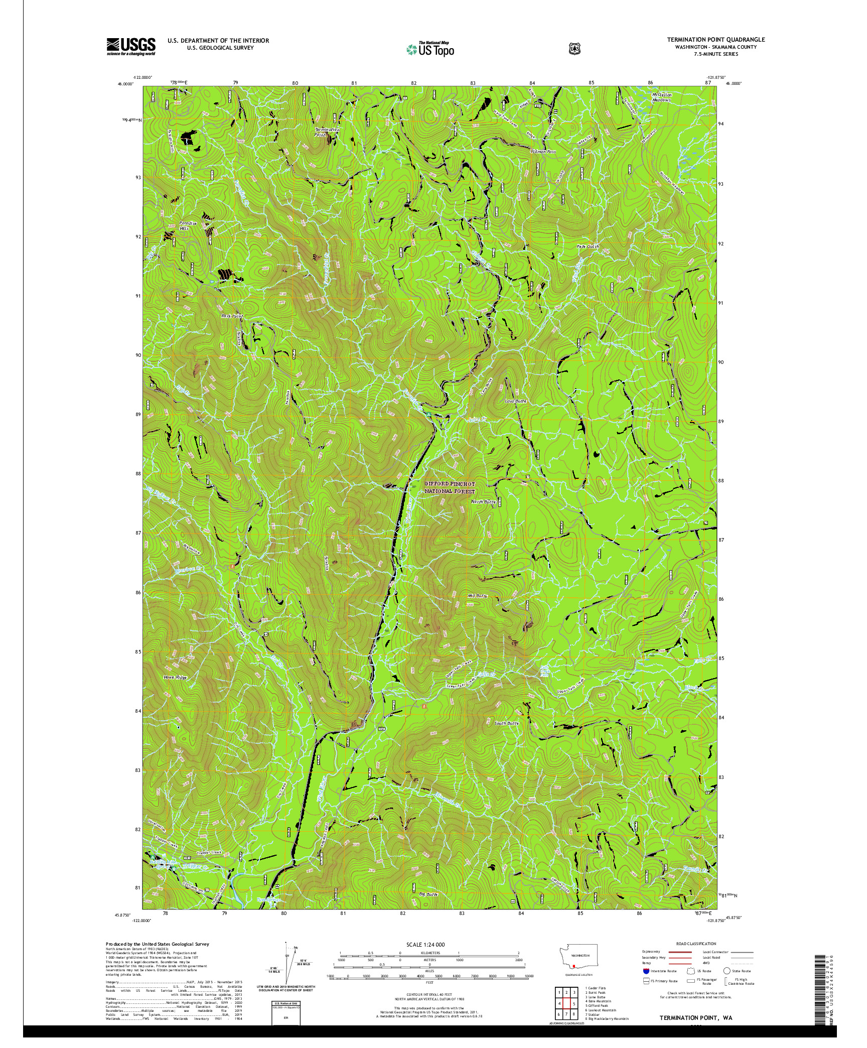 USGS US TOPO 7.5-MINUTE MAP FOR TERMINATION POINT, WA 2020