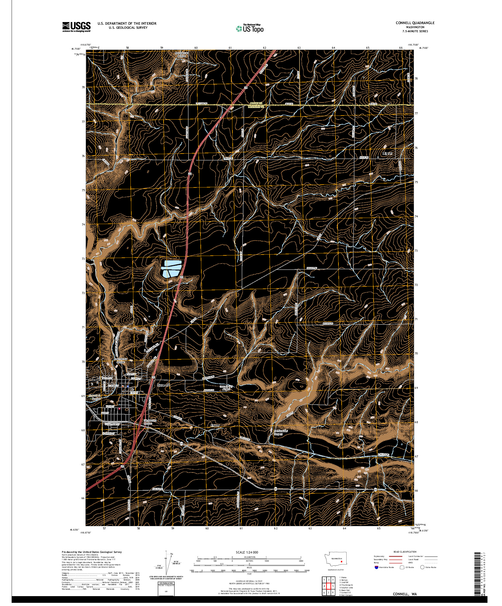 USGS US TOPO 7.5-MINUTE MAP FOR CONNELL, WA 2020