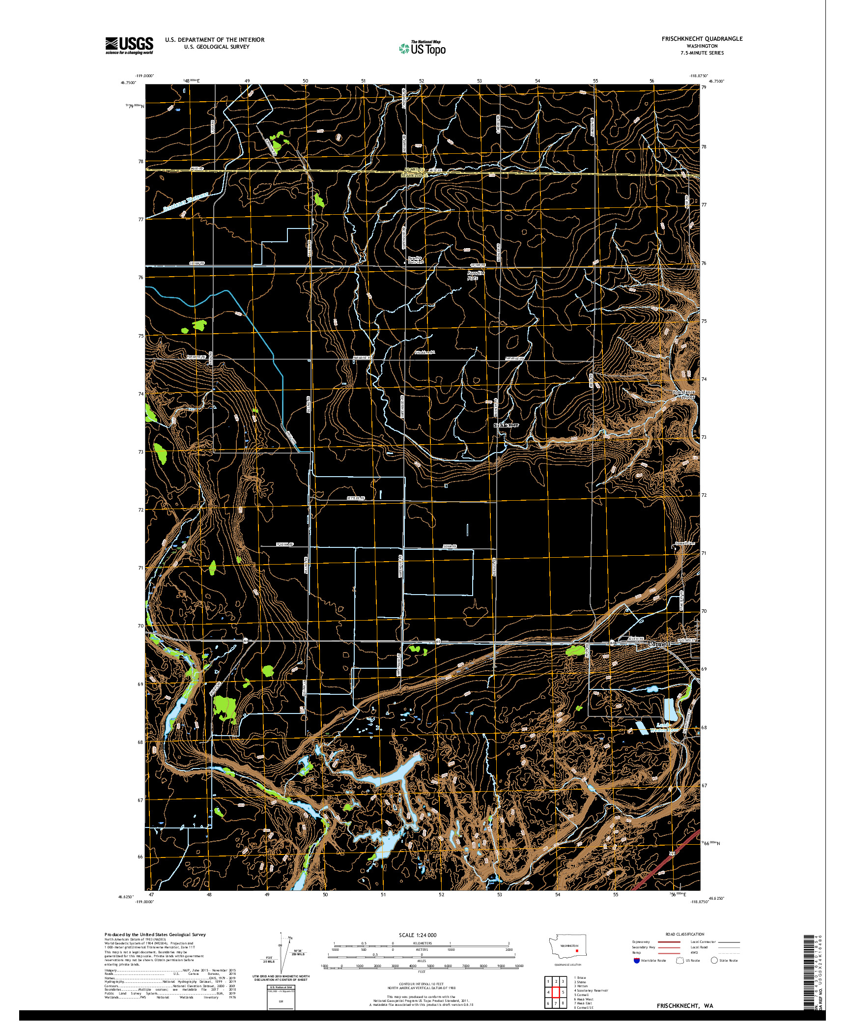 USGS US TOPO 7.5-MINUTE MAP FOR FRISCHKNECHT, WA 2020