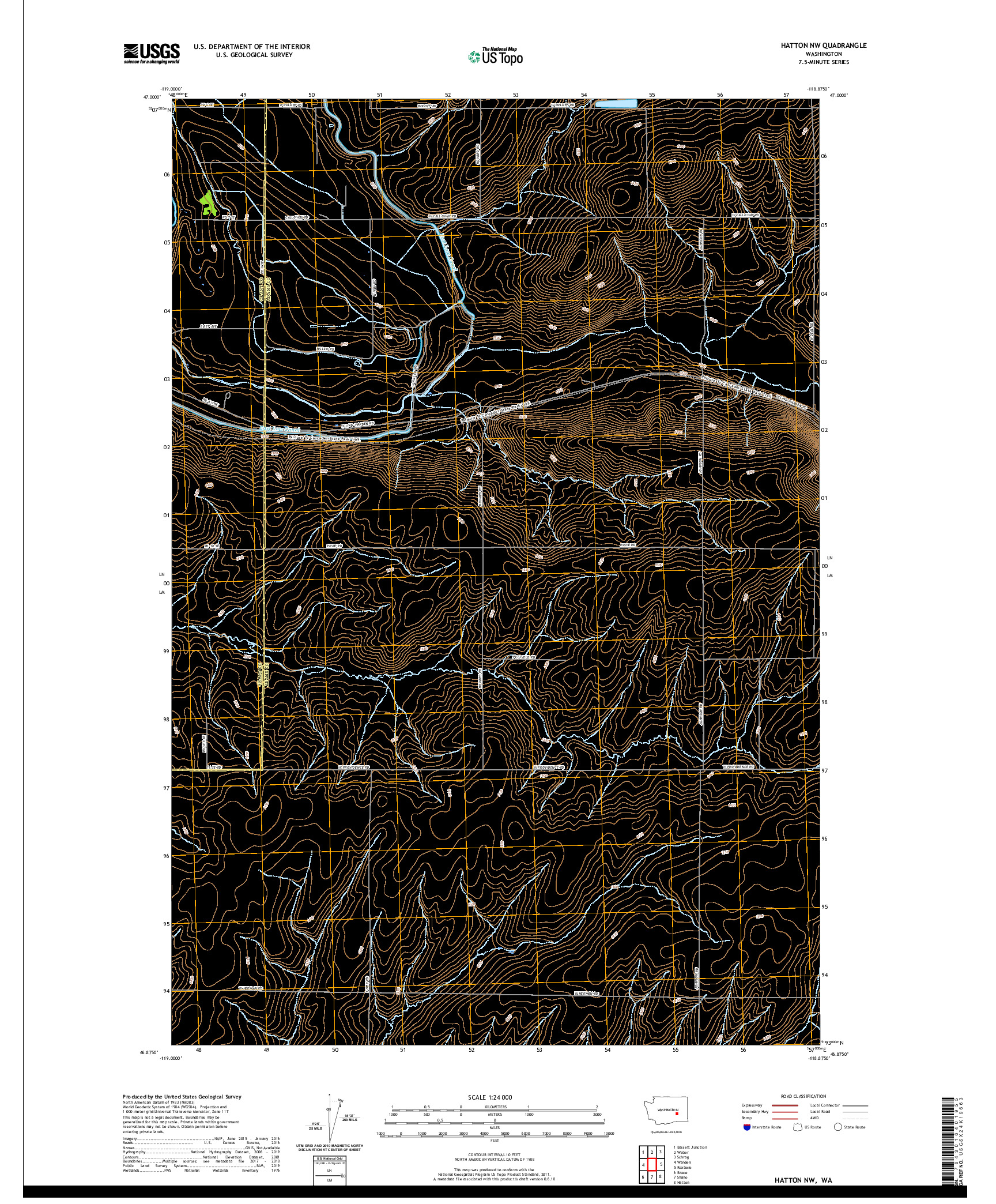 USGS US TOPO 7.5-MINUTE MAP FOR HATTON NW, WA 2020