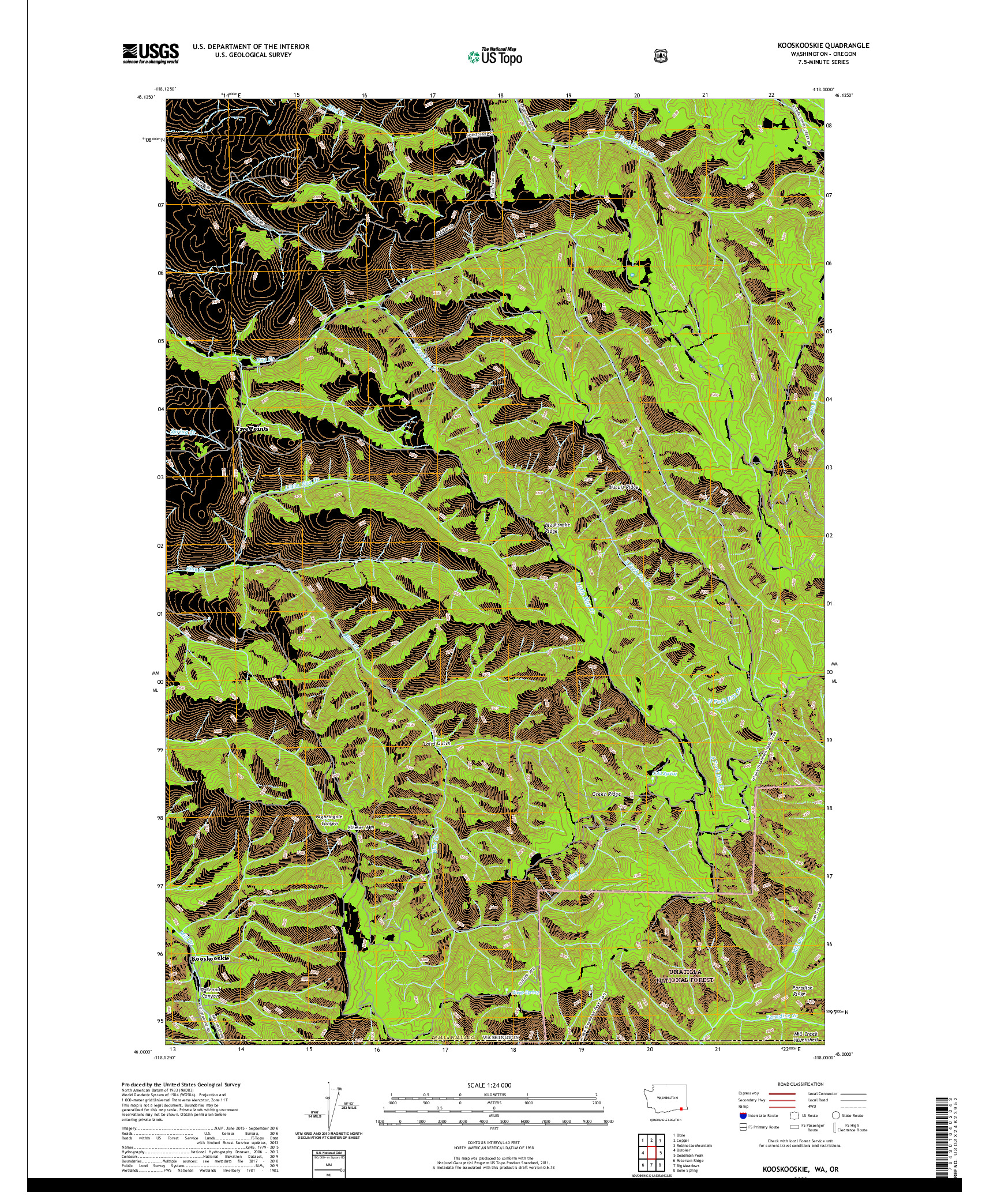 USGS US TOPO 7.5-MINUTE MAP FOR KOOSKOOSKIE, WA,OR 2020