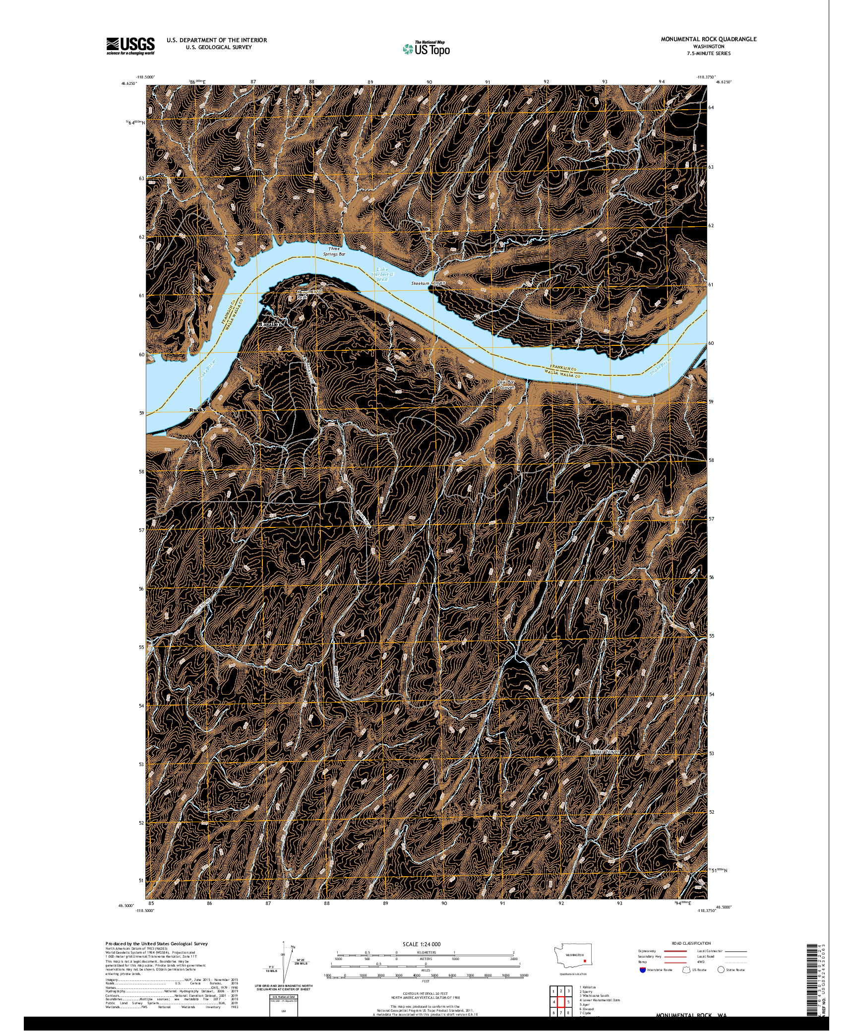 USGS US TOPO 7.5-MINUTE MAP FOR MONUMENTAL ROCK, WA 2020