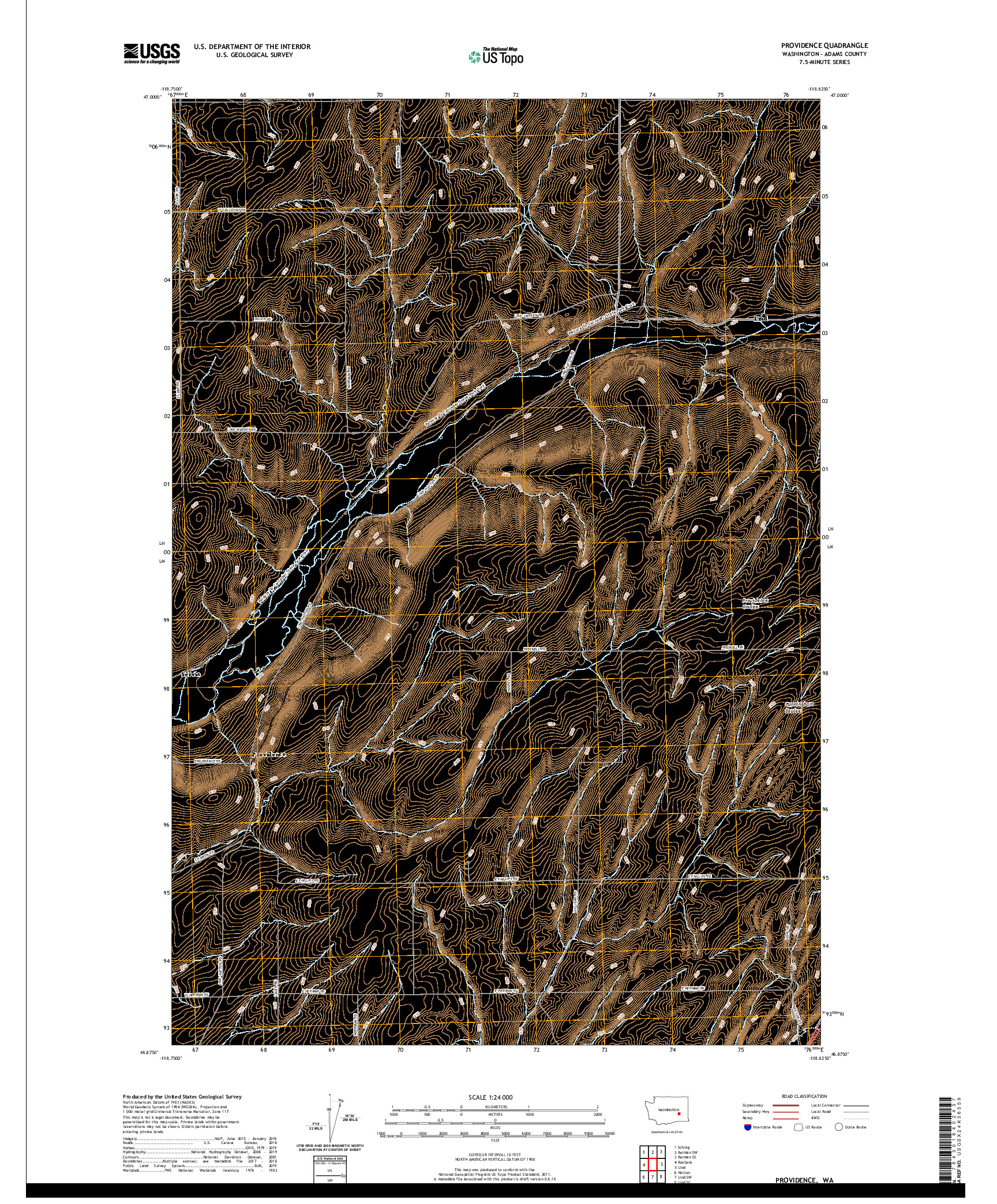 USGS US TOPO 7.5-MINUTE MAP FOR PROVIDENCE, WA 2020