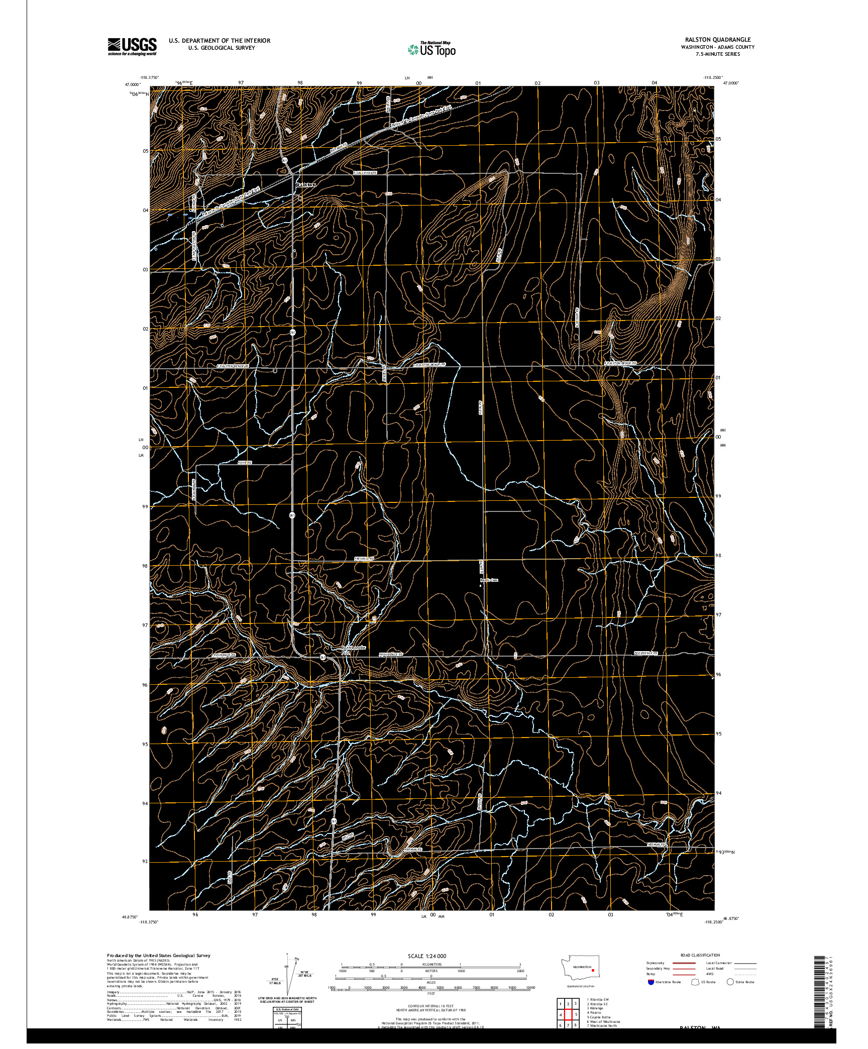 USGS US TOPO 7.5-MINUTE MAP FOR RALSTON, WA 2020