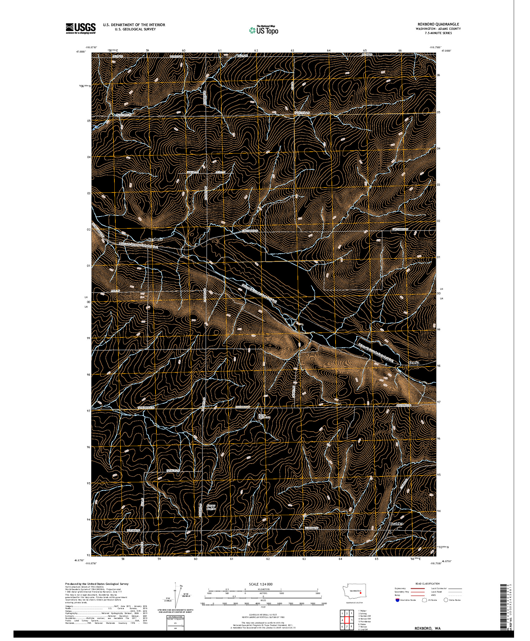 USGS US TOPO 7.5-MINUTE MAP FOR ROXBORO, WA 2020