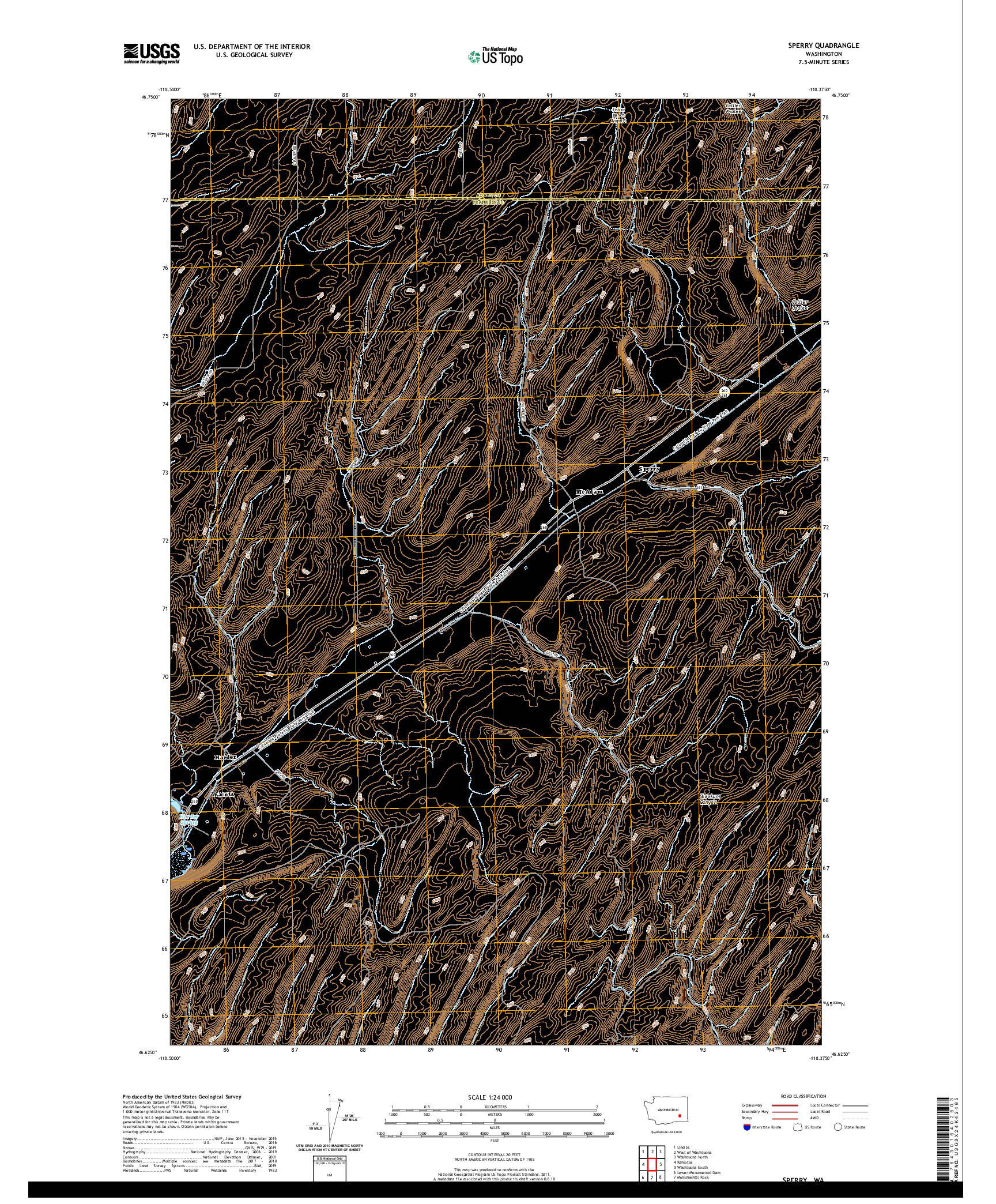 USGS US TOPO 7.5-MINUTE MAP FOR SPERRY, WA 2020