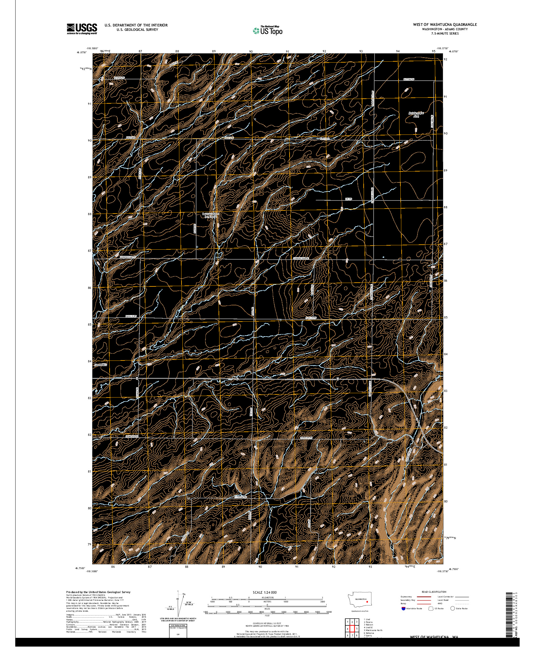 USGS US TOPO 7.5-MINUTE MAP FOR WEST OF WASHTUCNA, WA 2020