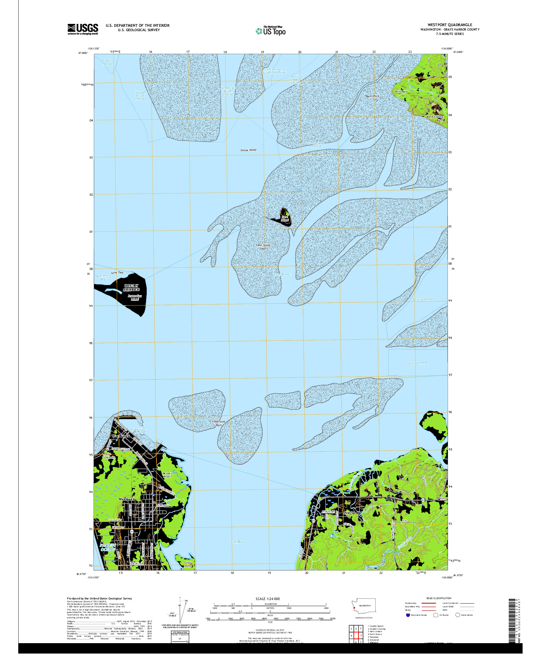 USGS US TOPO 7.5-MINUTE MAP FOR WESTPORT, WA 2020