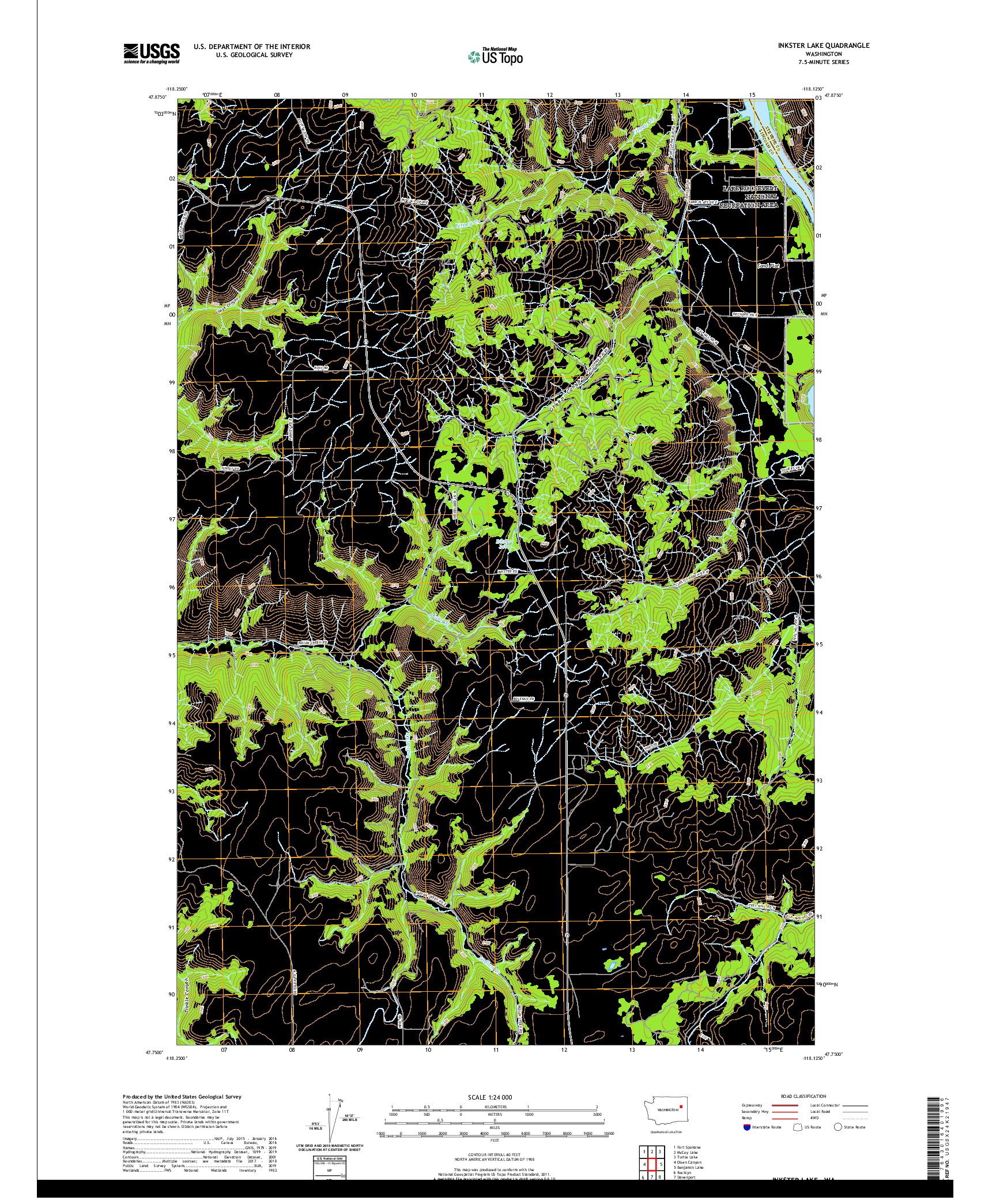 USGS US TOPO 7.5-MINUTE MAP FOR INKSTER LAKE, WA 2020