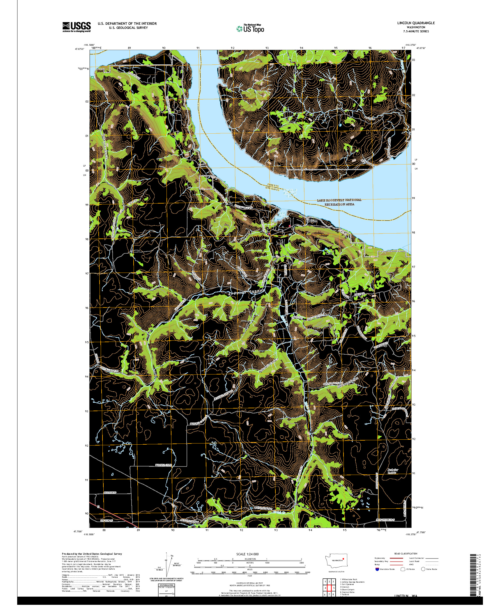 USGS US TOPO 7.5-MINUTE MAP FOR LINCOLN, WA 2020