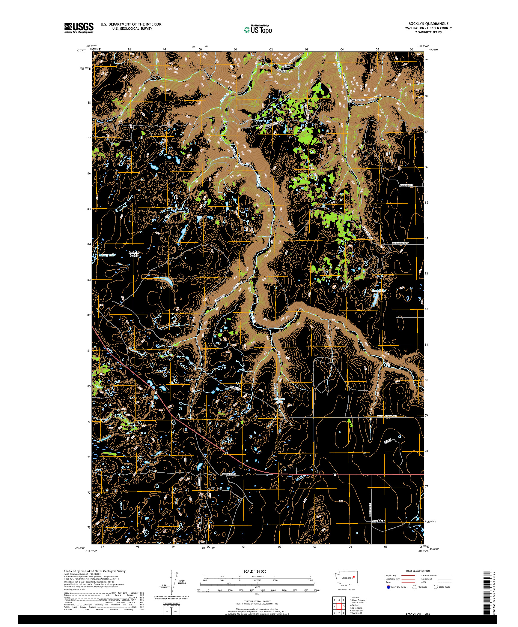 USGS US TOPO 7.5-MINUTE MAP FOR ROCKLYN, WA 2020