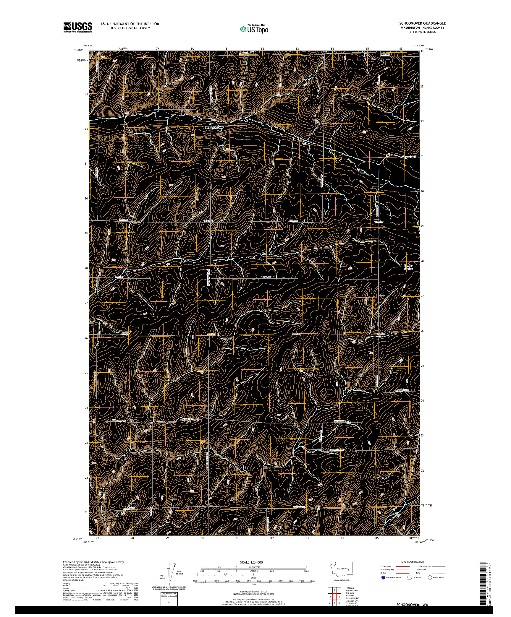 USGS US TOPO 7.5-MINUTE MAP FOR SCHOONOVER, WA 2020