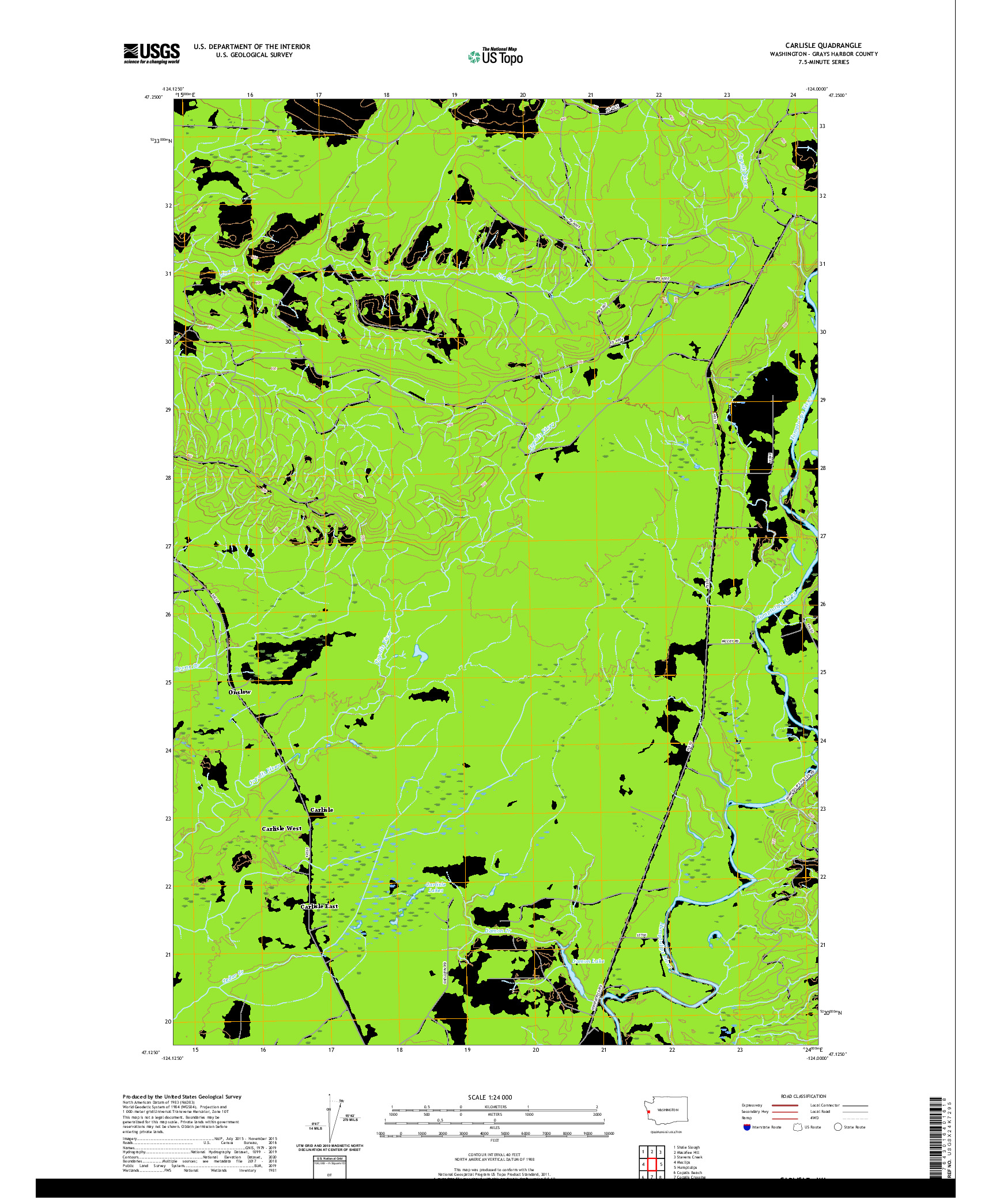 USGS US TOPO 7.5-MINUTE MAP FOR CARLISLE, WA 2020
