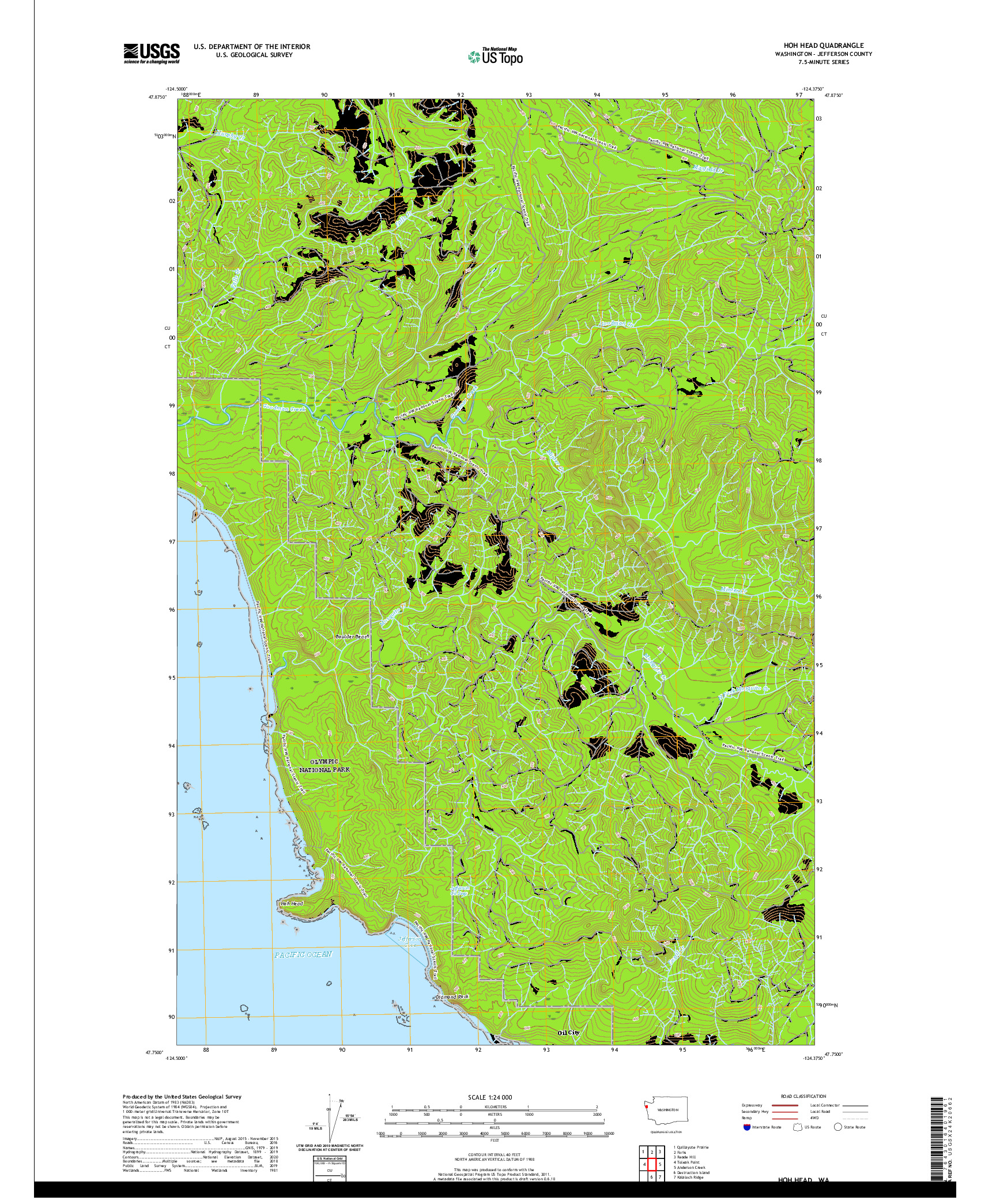 USGS US TOPO 7.5-MINUTE MAP FOR HOH HEAD, WA 2020