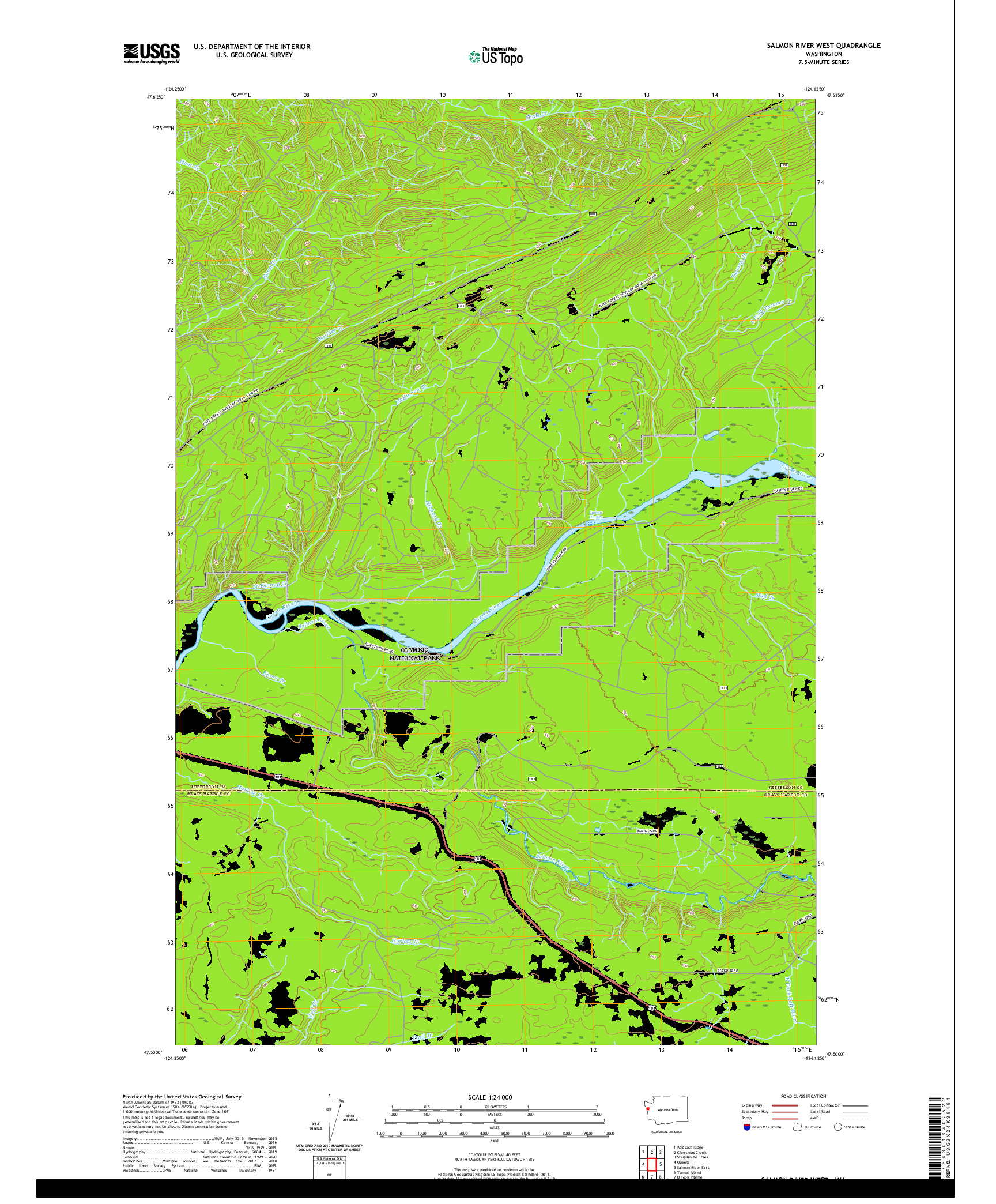 USGS US TOPO 7.5-MINUTE MAP FOR SALMON RIVER WEST, WA 2020