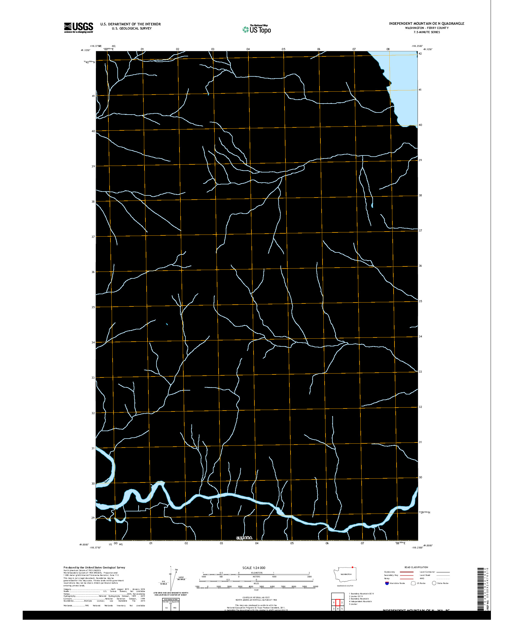 USGS US TOPO 7.5-MINUTE MAP FOR INDEPENDENT MOUNTAIN OE N, WA,BC 2020